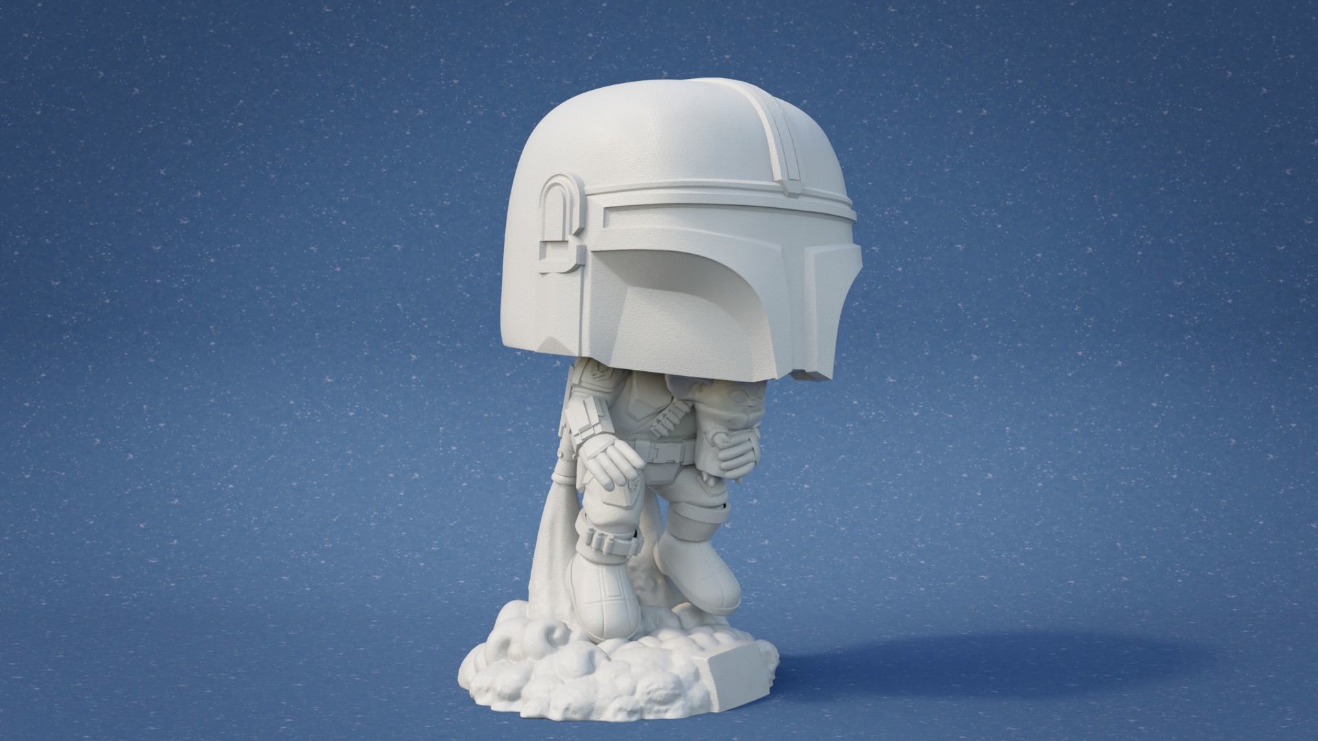 Pop figure Mando 3D print model_2
