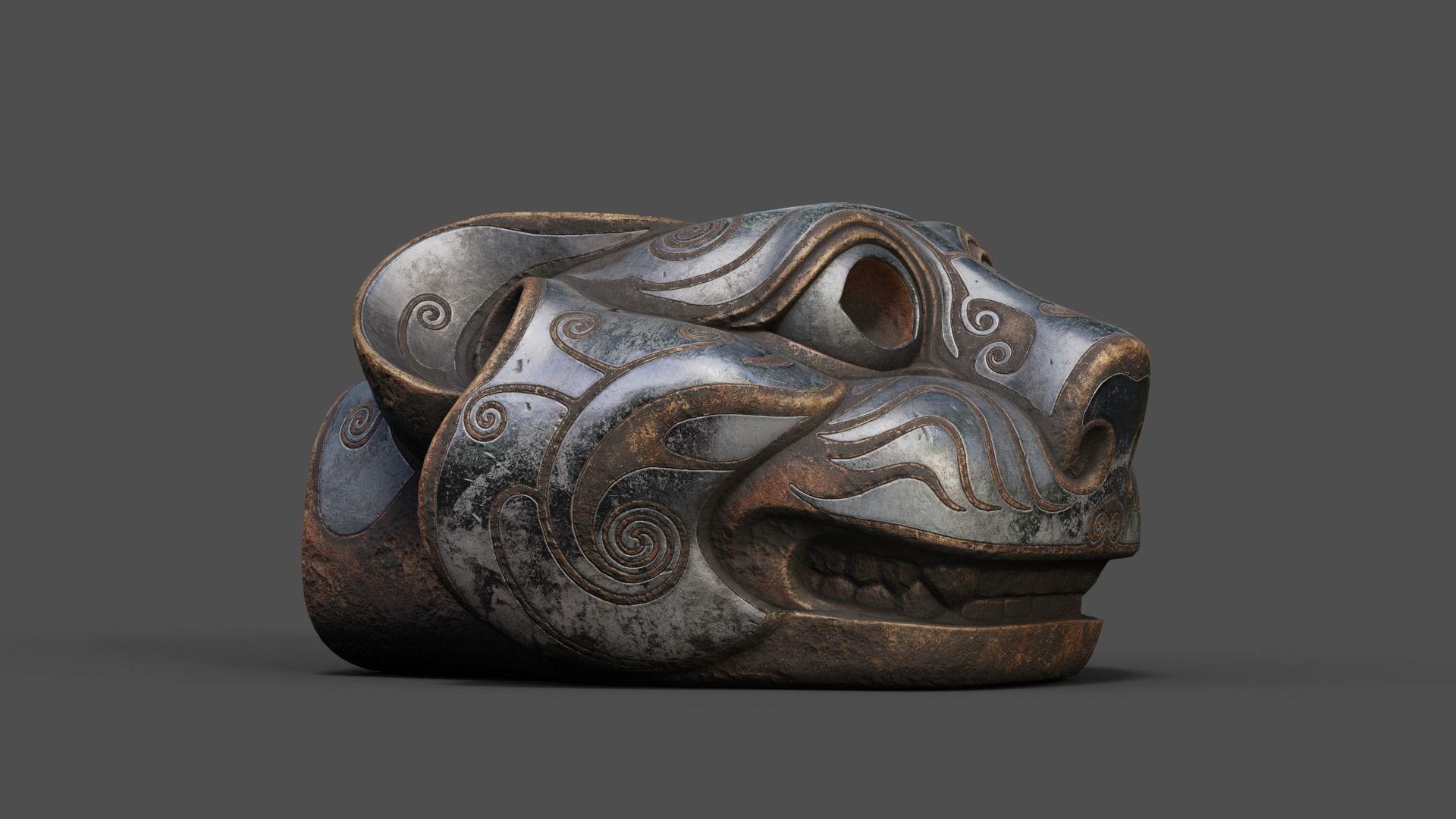 PBR Material Silver and Bronze Tigers 3D model_4