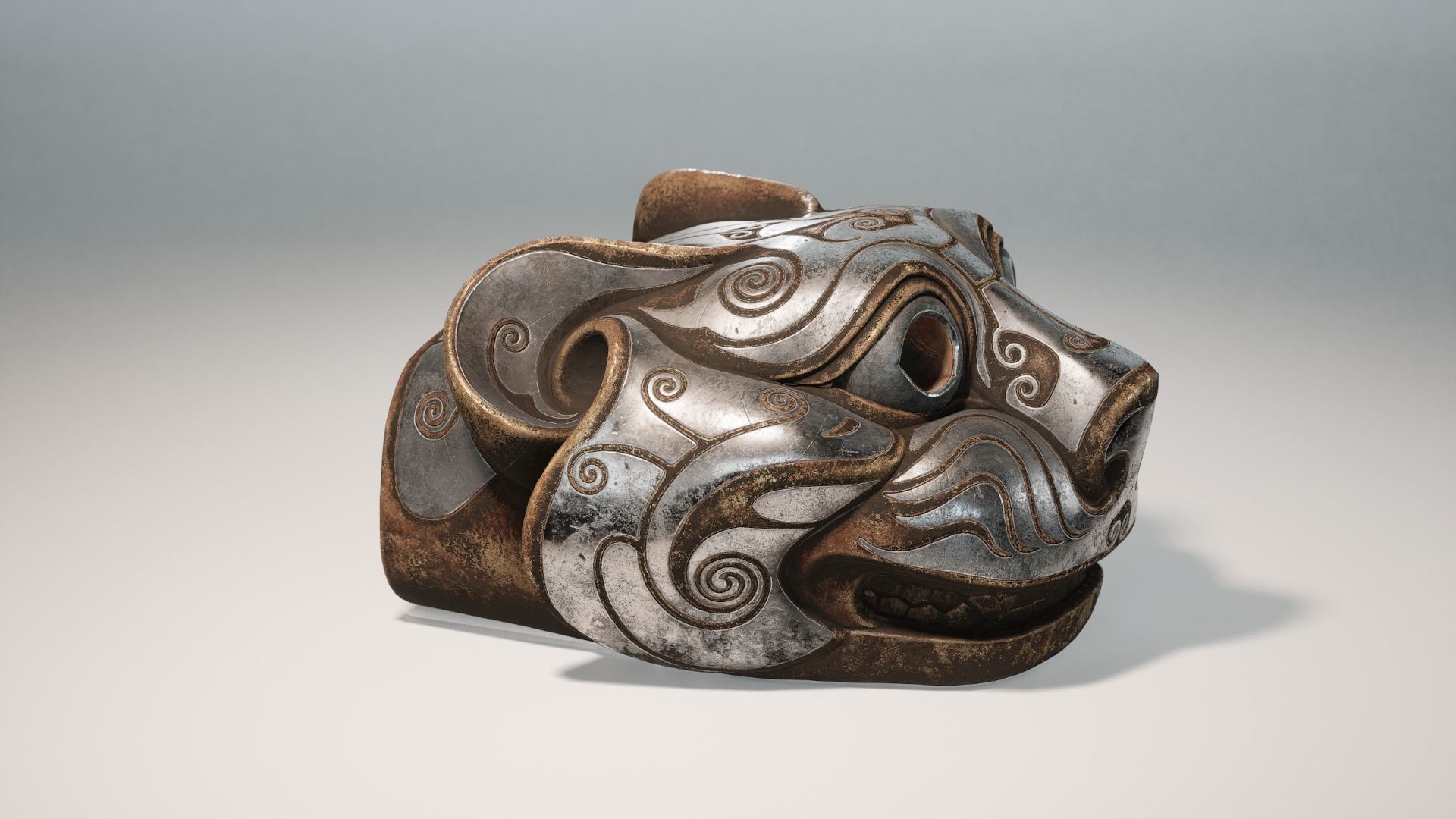 PBR Material Silver and Bronze Tigers 3D model_22