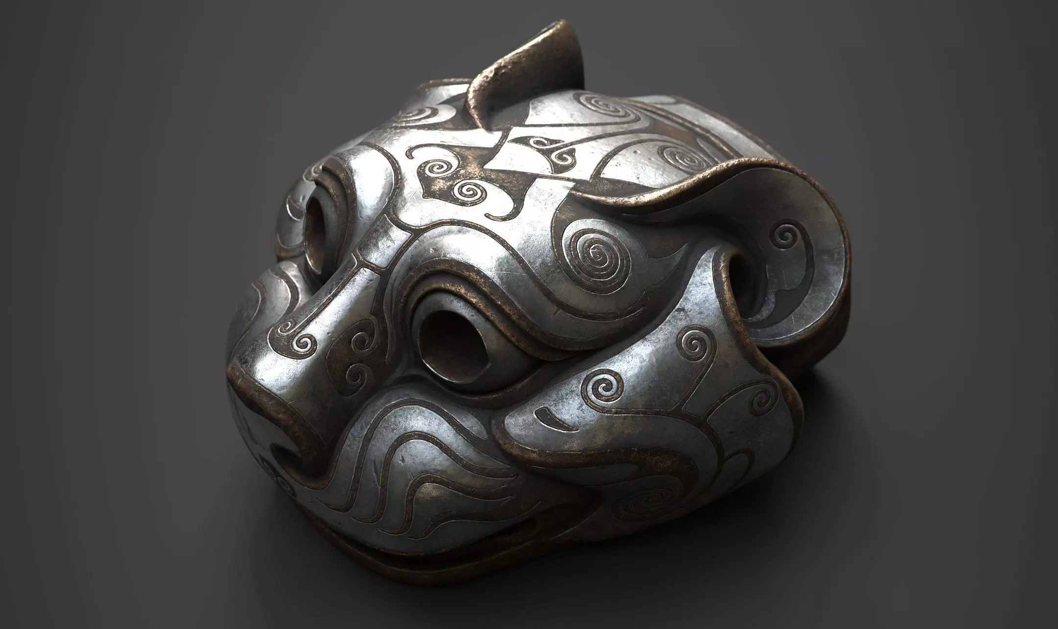 PBR Material Silver and Bronze Tigers 3D model_0