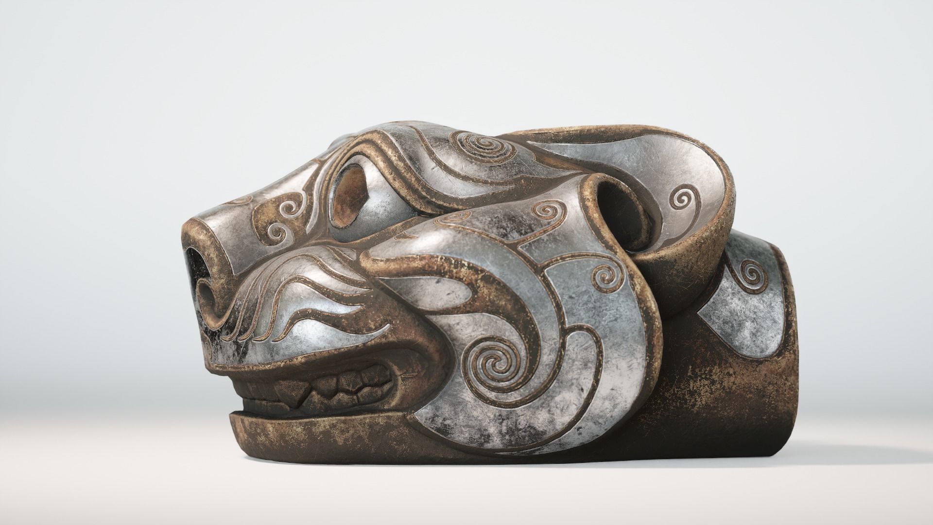 PBR Material Silver and Bronze Tigers 3D model_18