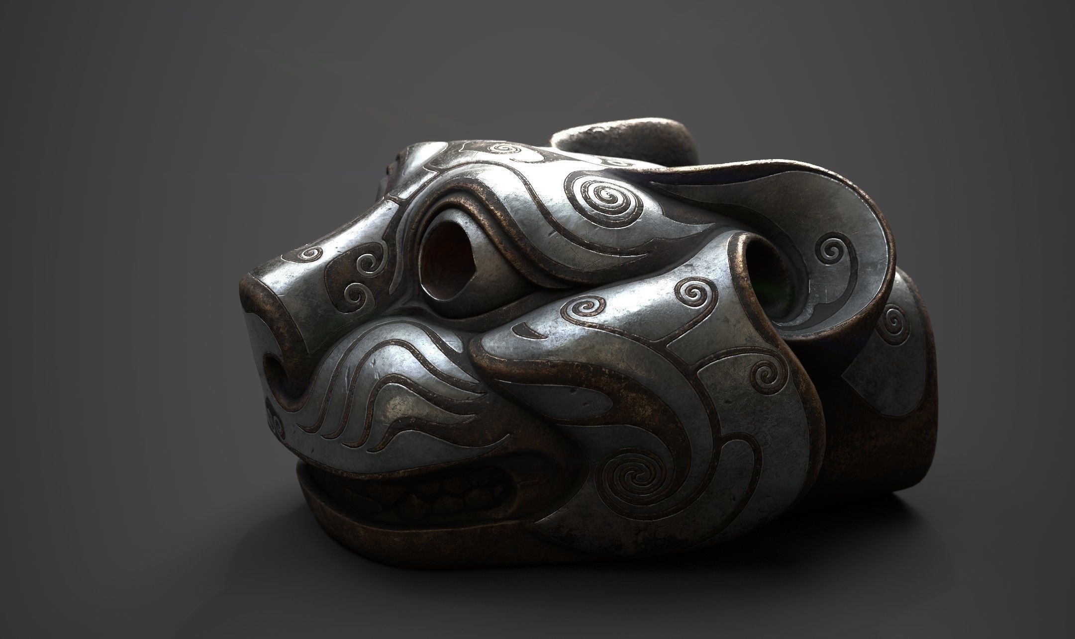 PBR Material Silver and Bronze Tigers 3D model_2