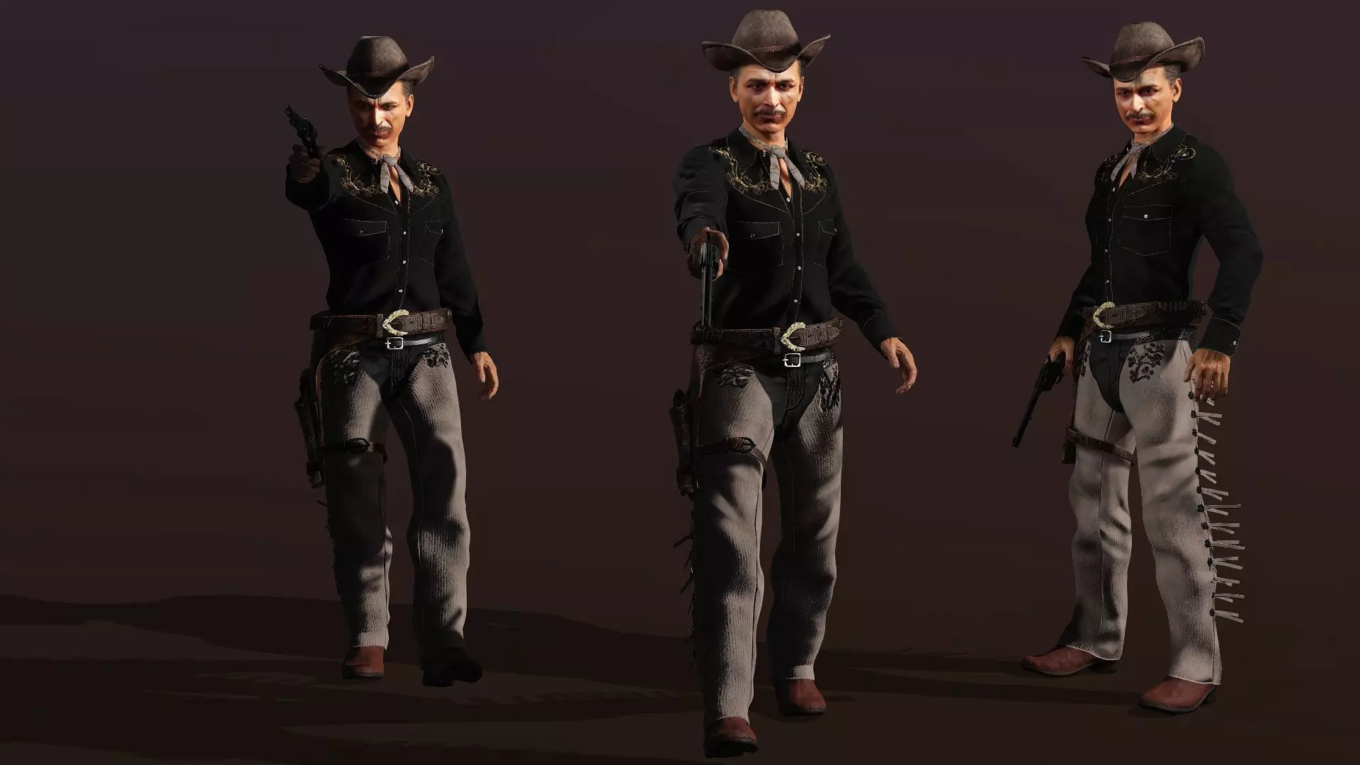 CowBoy  High quality character full Rigged and Animated 3D model_0