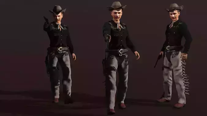 CowBoy  High quality character full Rigged and Animated 3D model