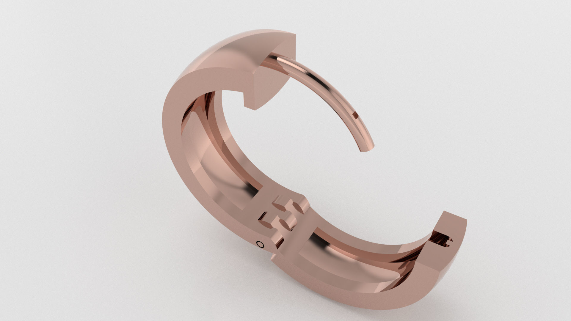 Huggie earrings with hinge 3D print model_2