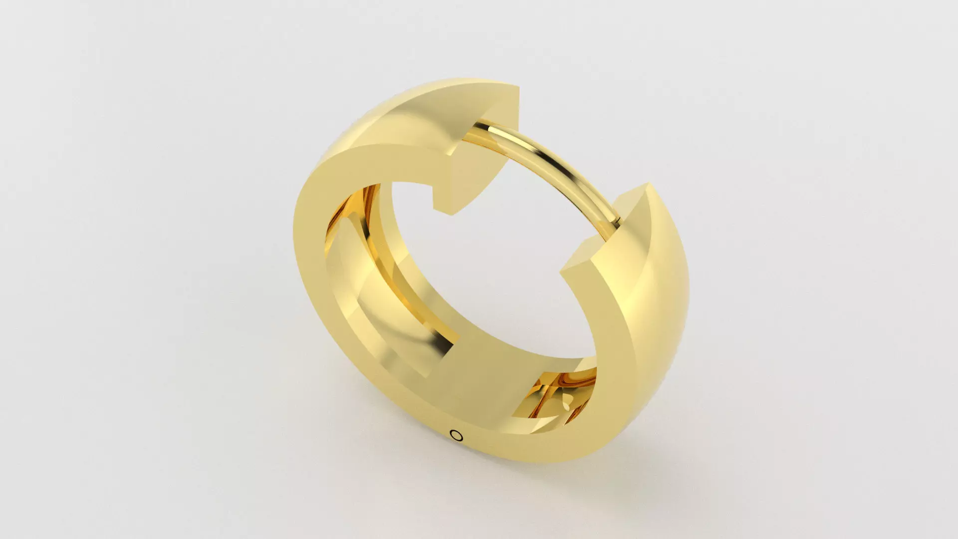 Huggie earrings with hinge 3D print model_0