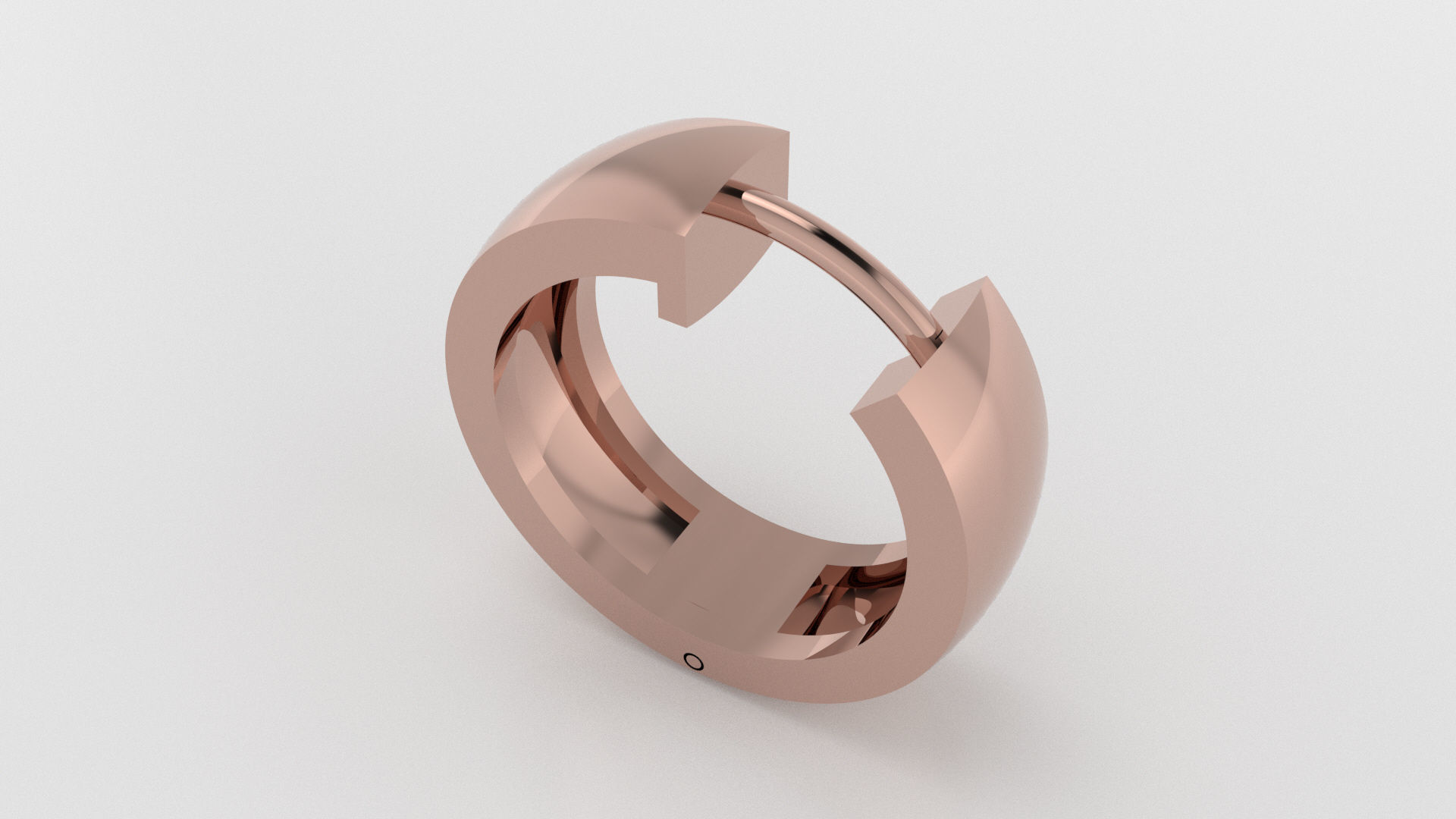 Huggie earrings with hinge 3D print model_1