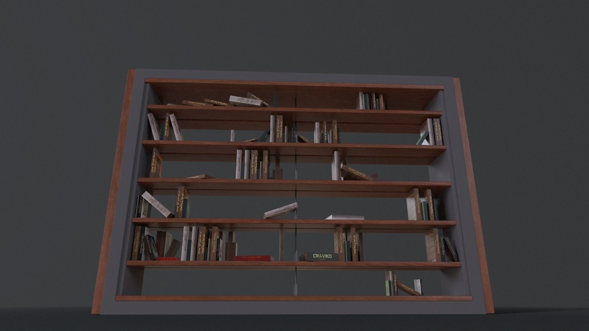 Book Shelf Libary 3D Asset PBR Low Poly Low-poly 3D model_8