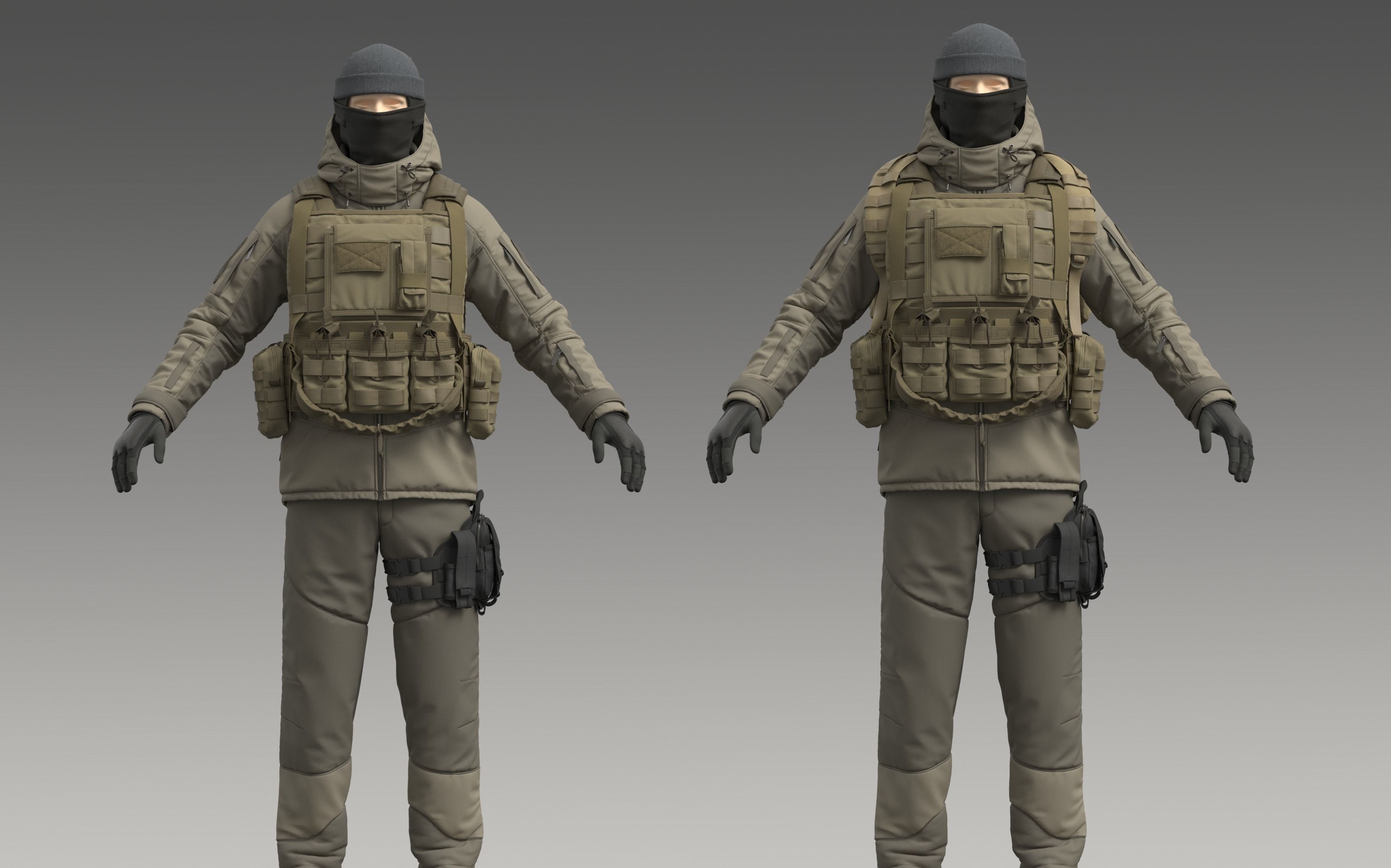 Military Uniform Set 3D model_5
