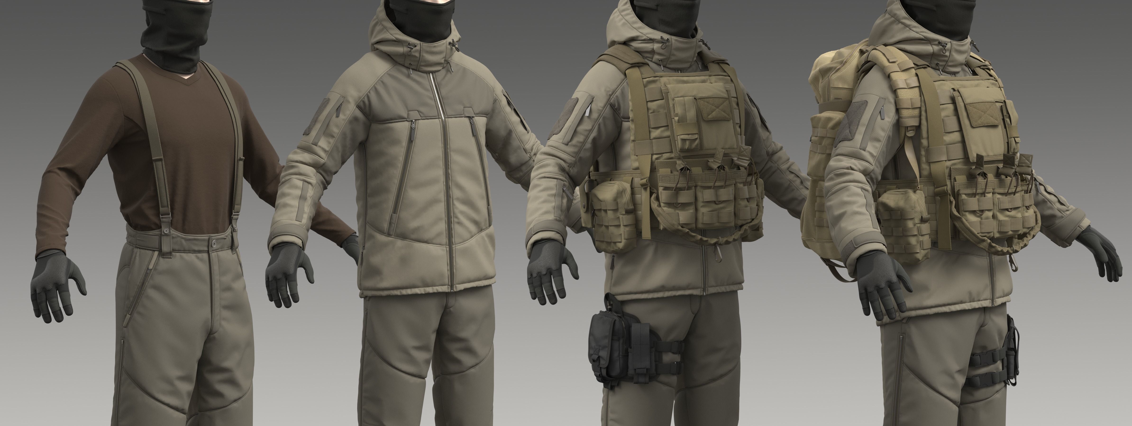 Military Uniform Set 3D model_3