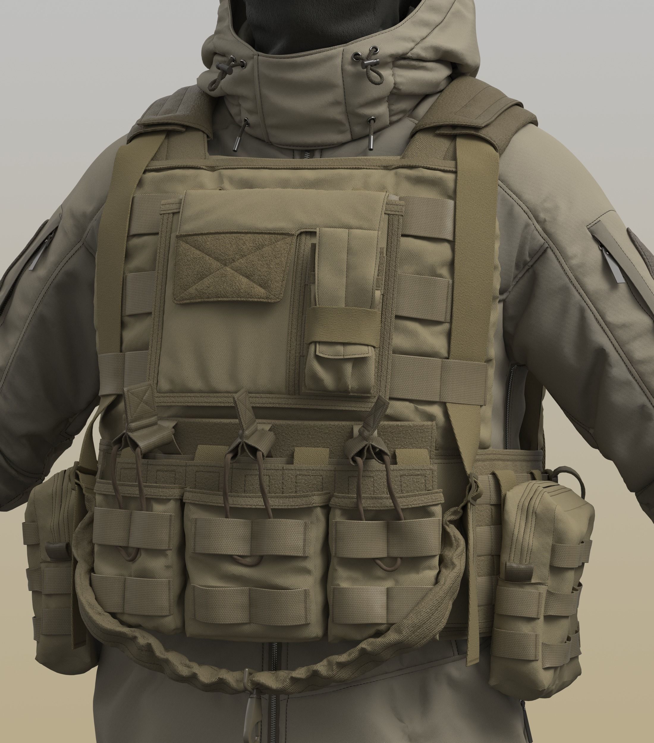 Military Uniform Set 3D model_11