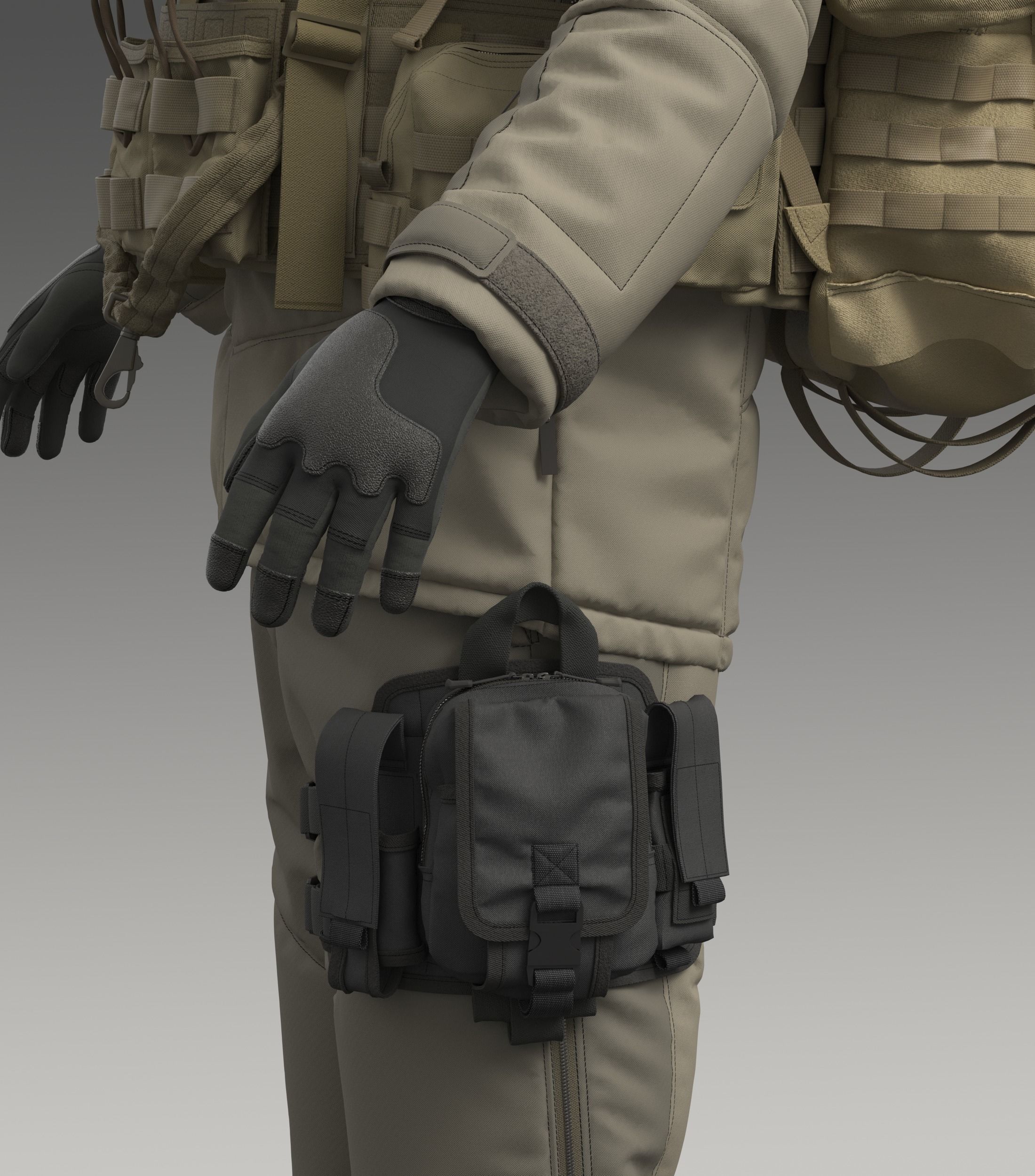 Military Uniform Set 3D model_9