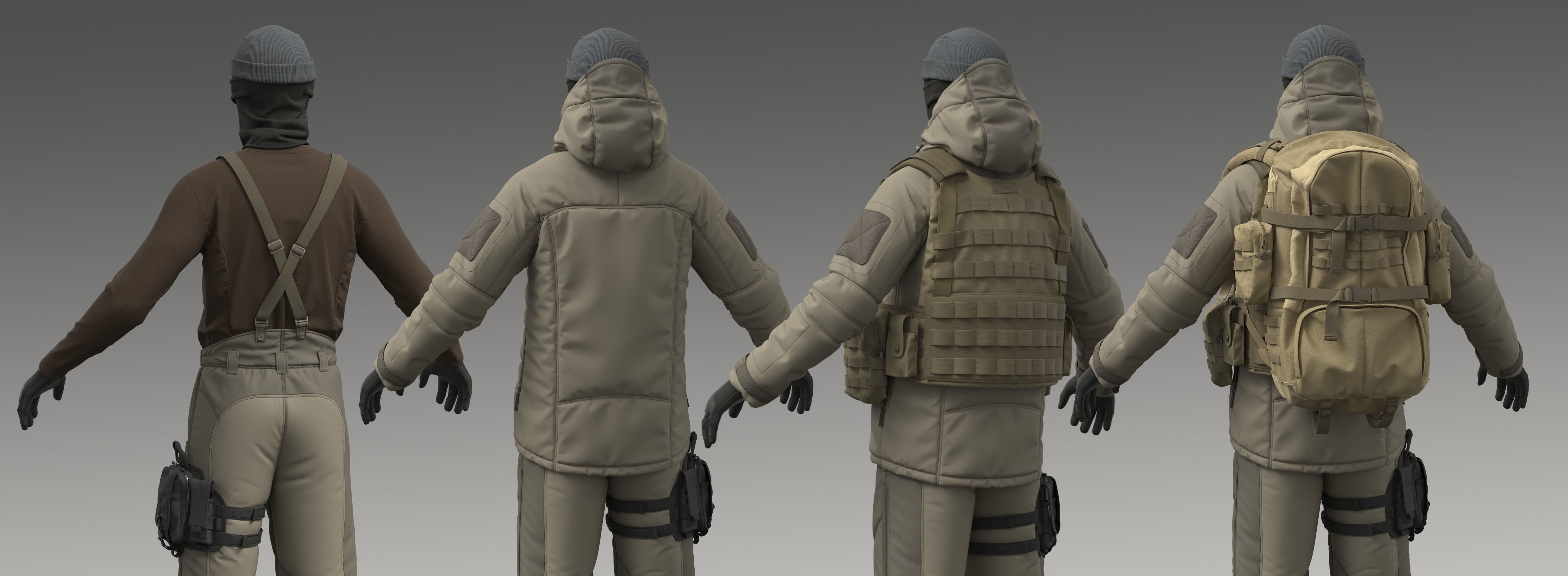 Military Uniform Set 3D model_4