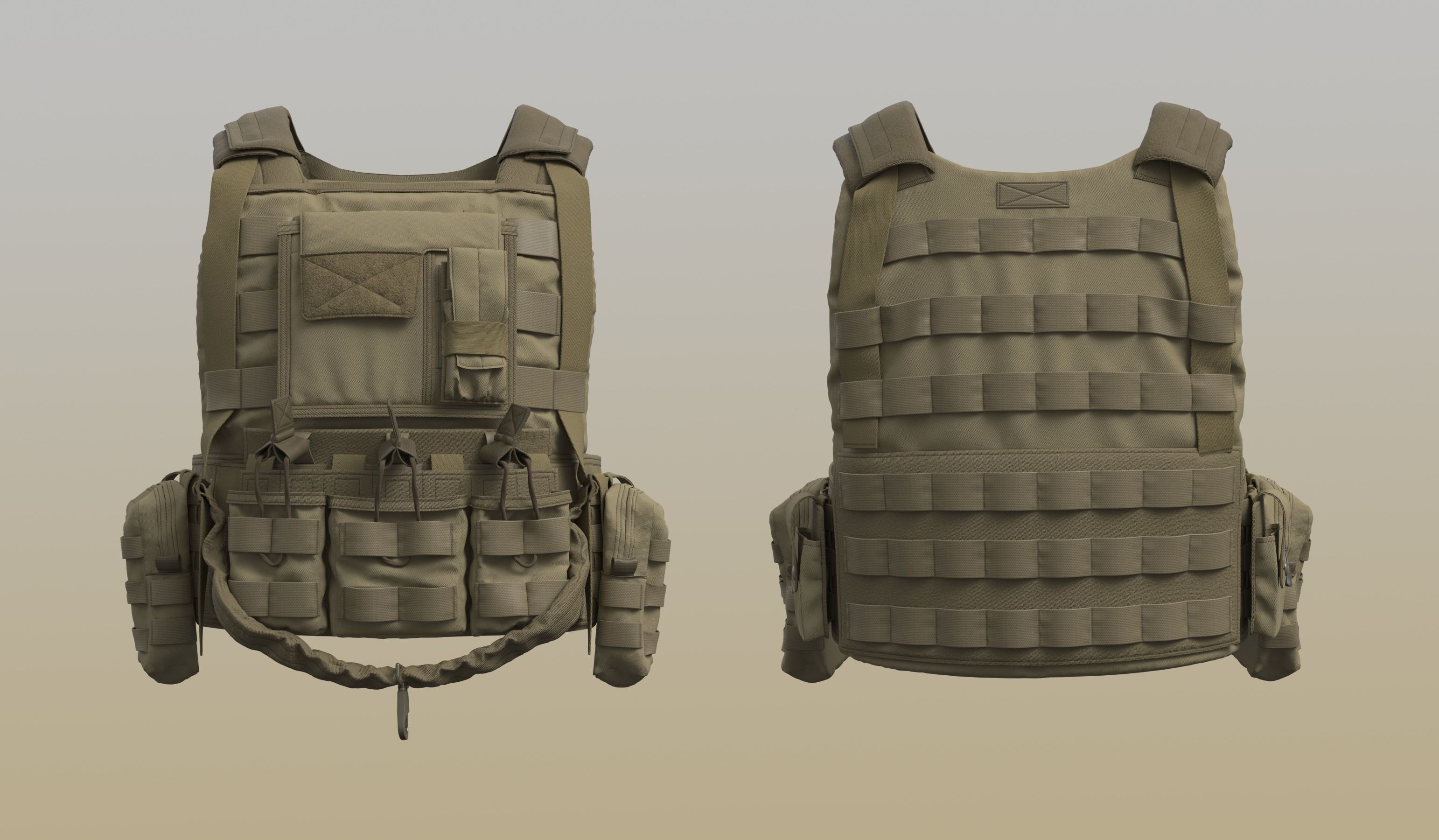 Military Uniform Set 3D model_10