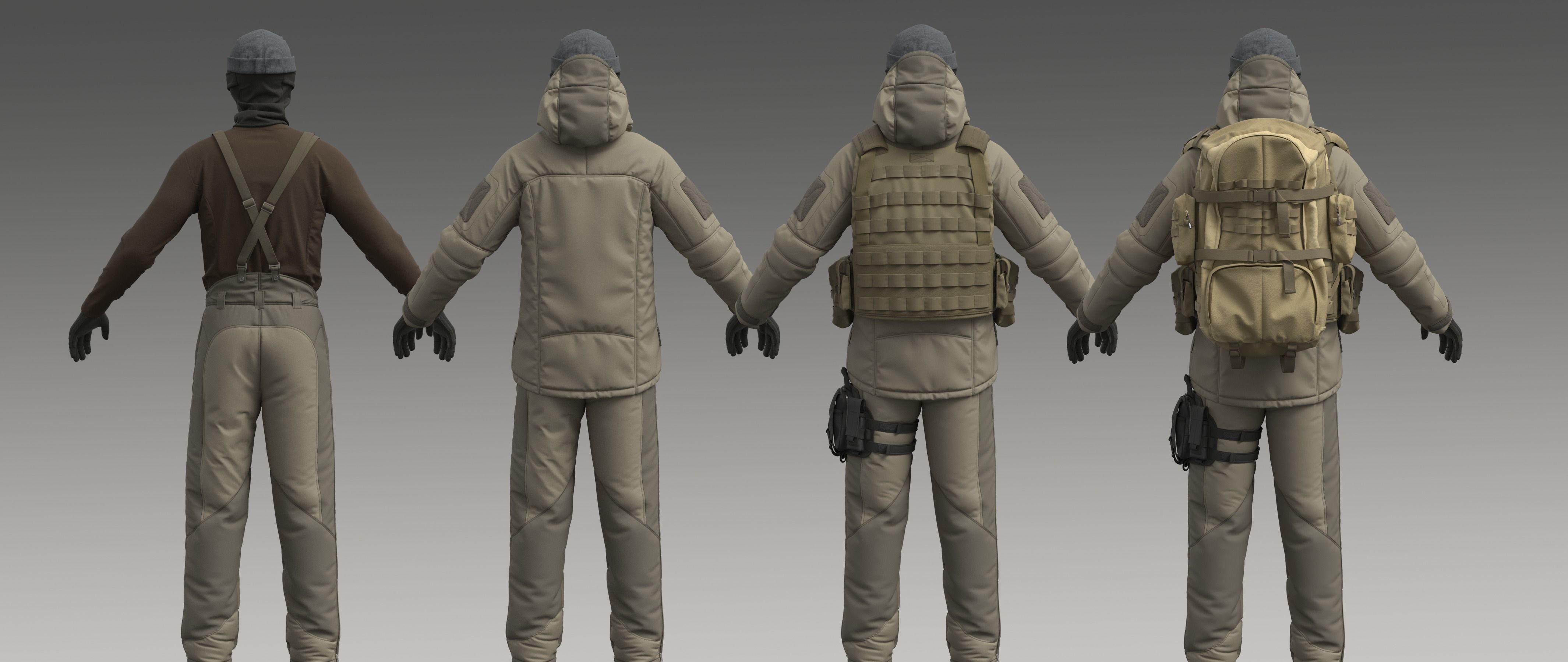 Military Uniform Set 3D model_2