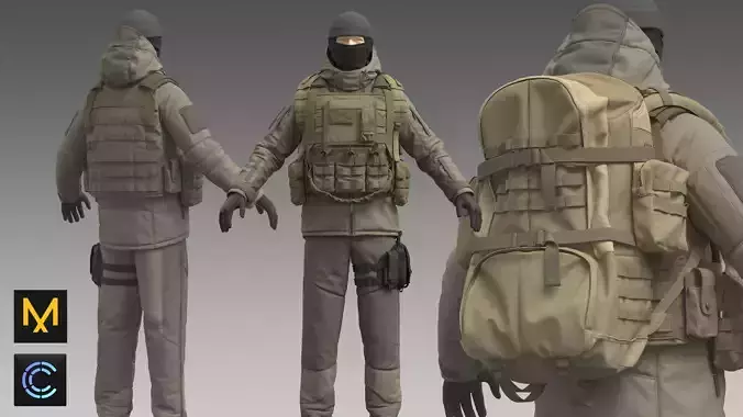 Military Uniform Set 3D model