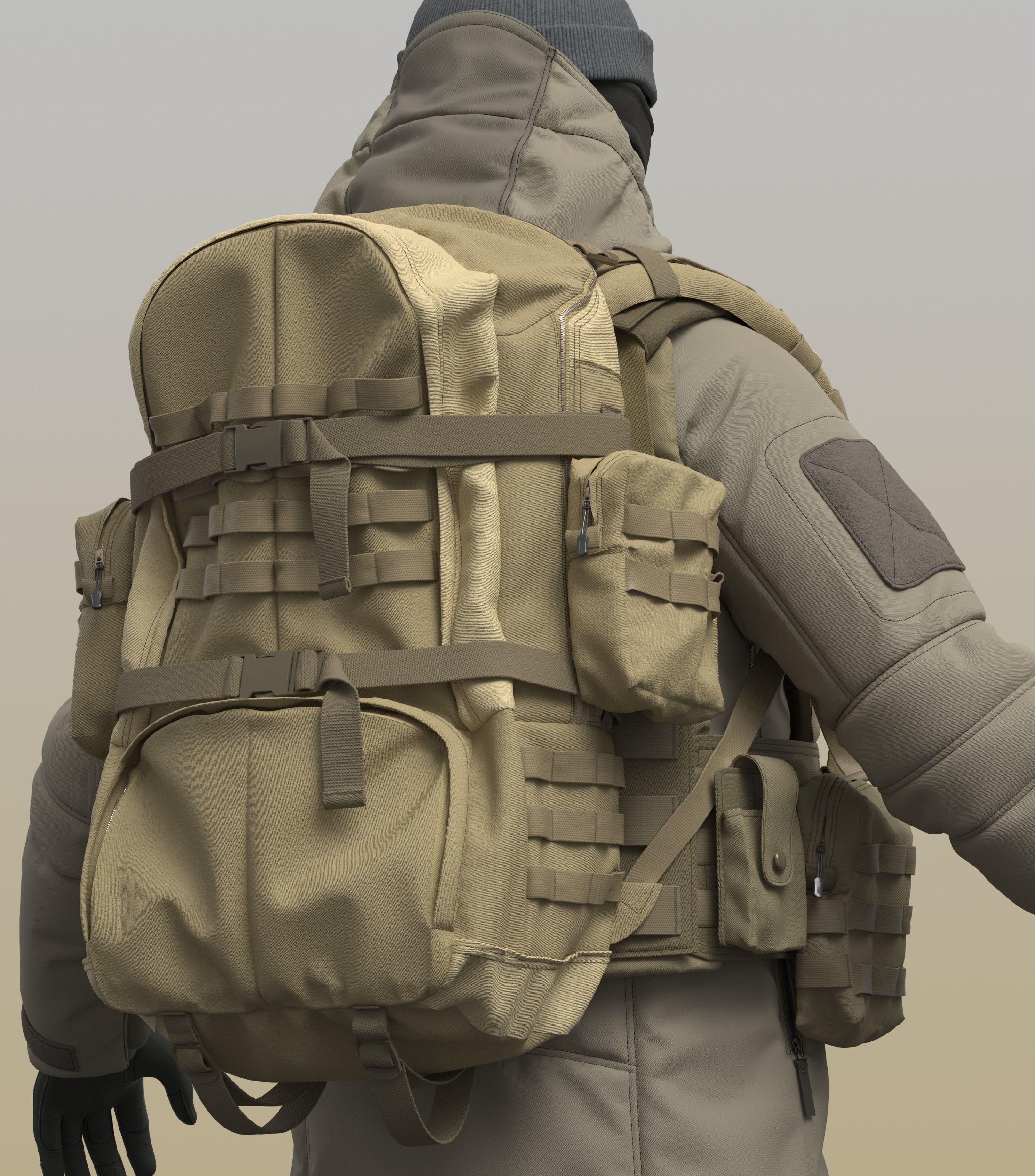 Military Uniform Set 3D model_13