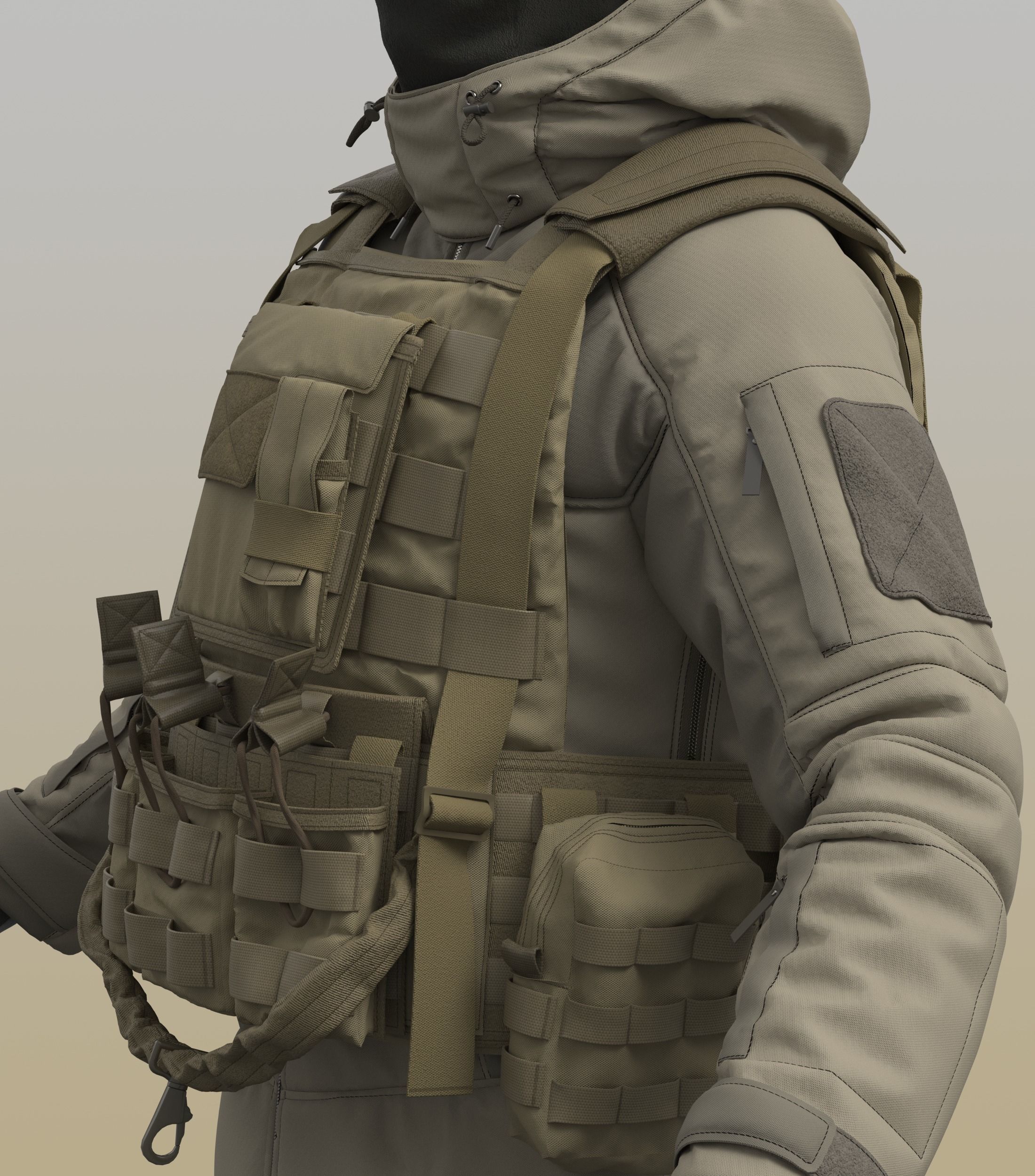 Military Uniform Set 3D model_12