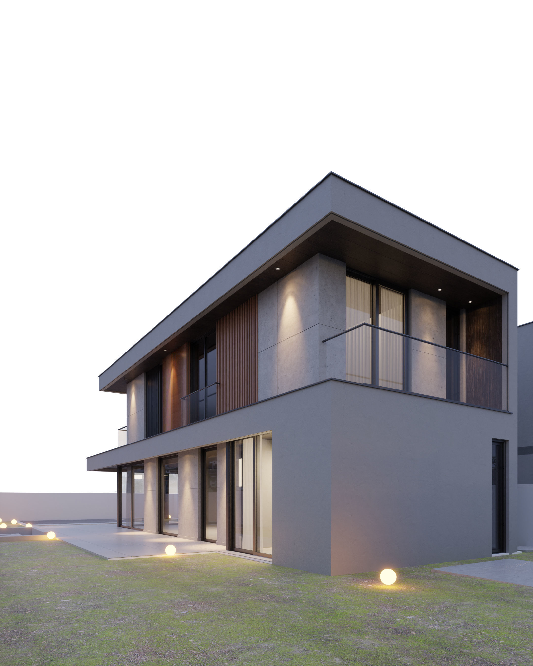 Modern Twin Villa - 1 3D model_5