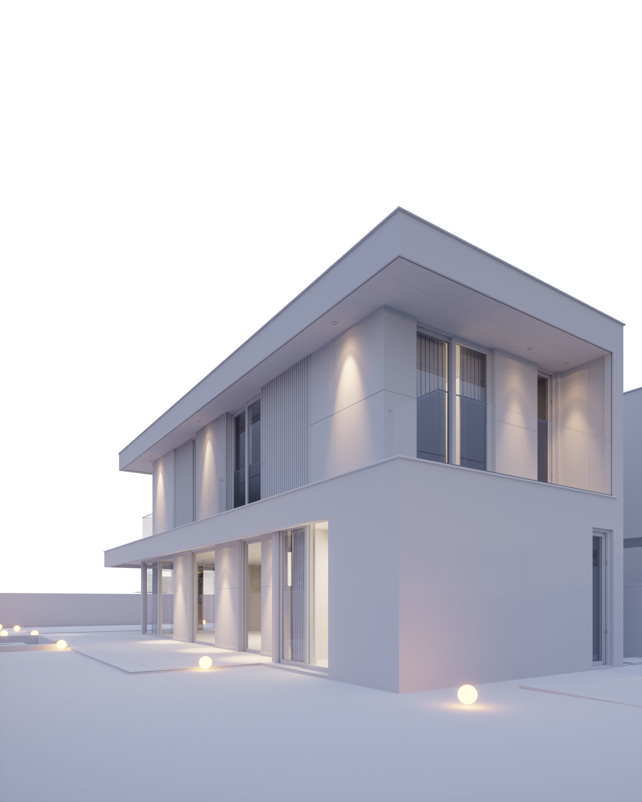 Modern Twin Villa - 1 3D model_6