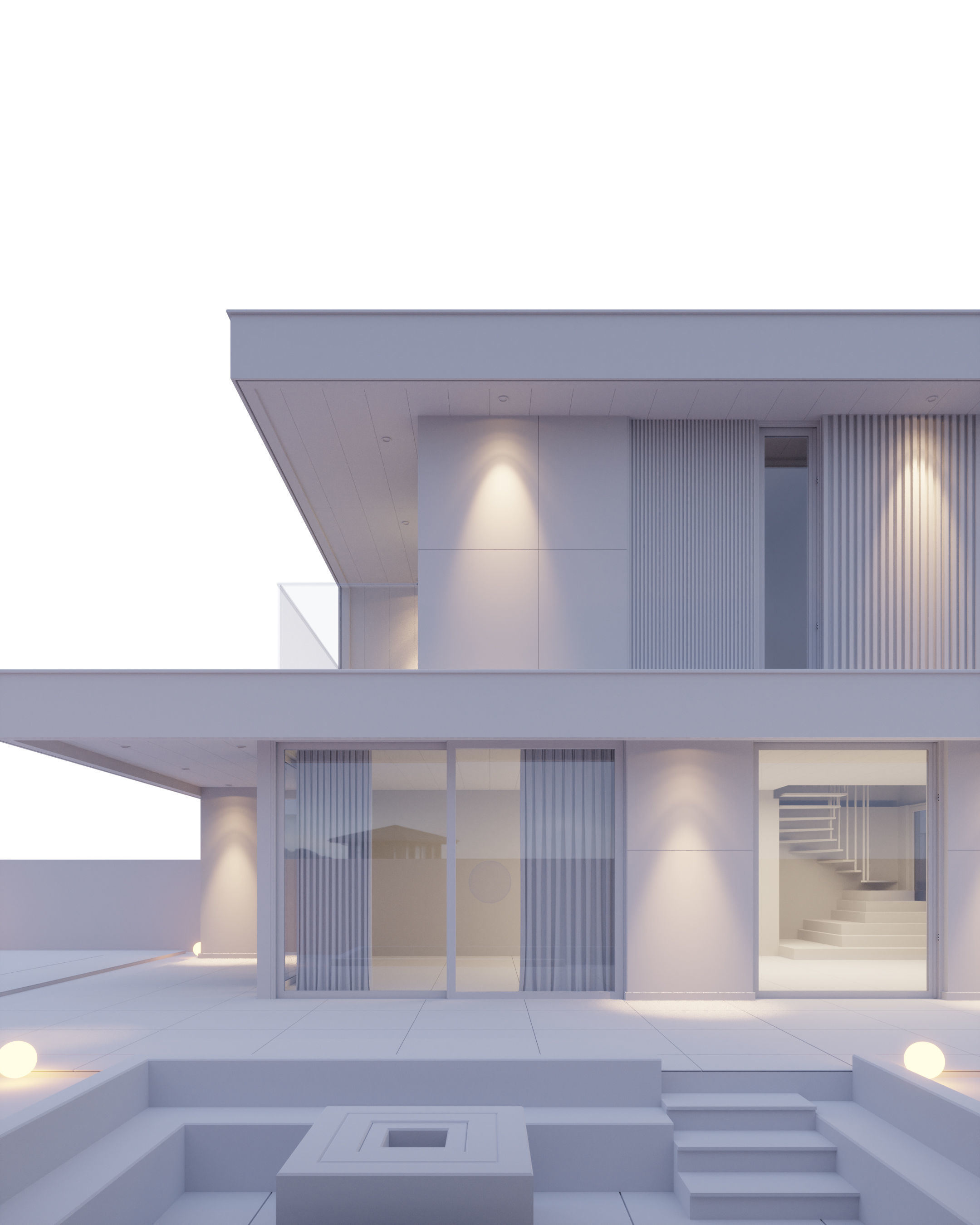Modern Twin Villa - 1 3D model_8