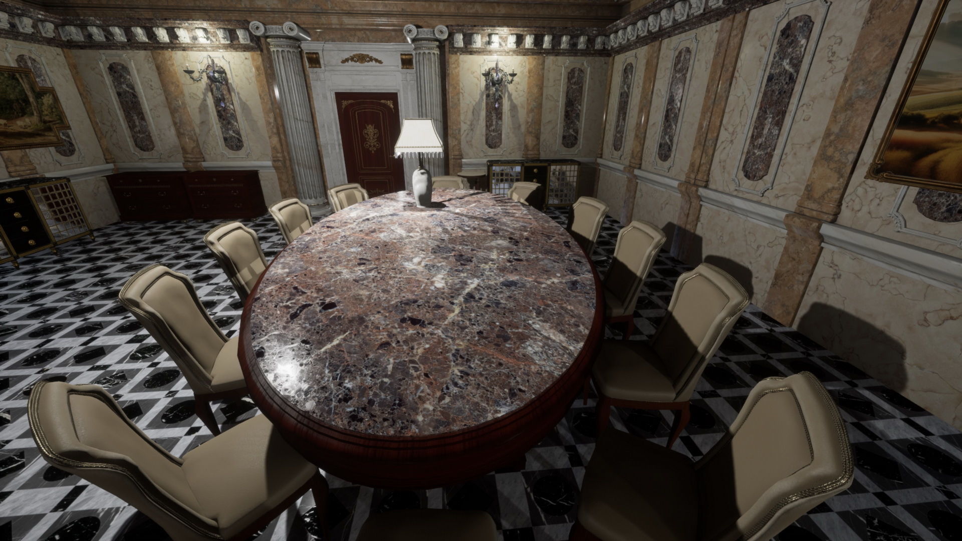 Luxury Classic Hall Unreal 5 project Low-poly 3D model_9