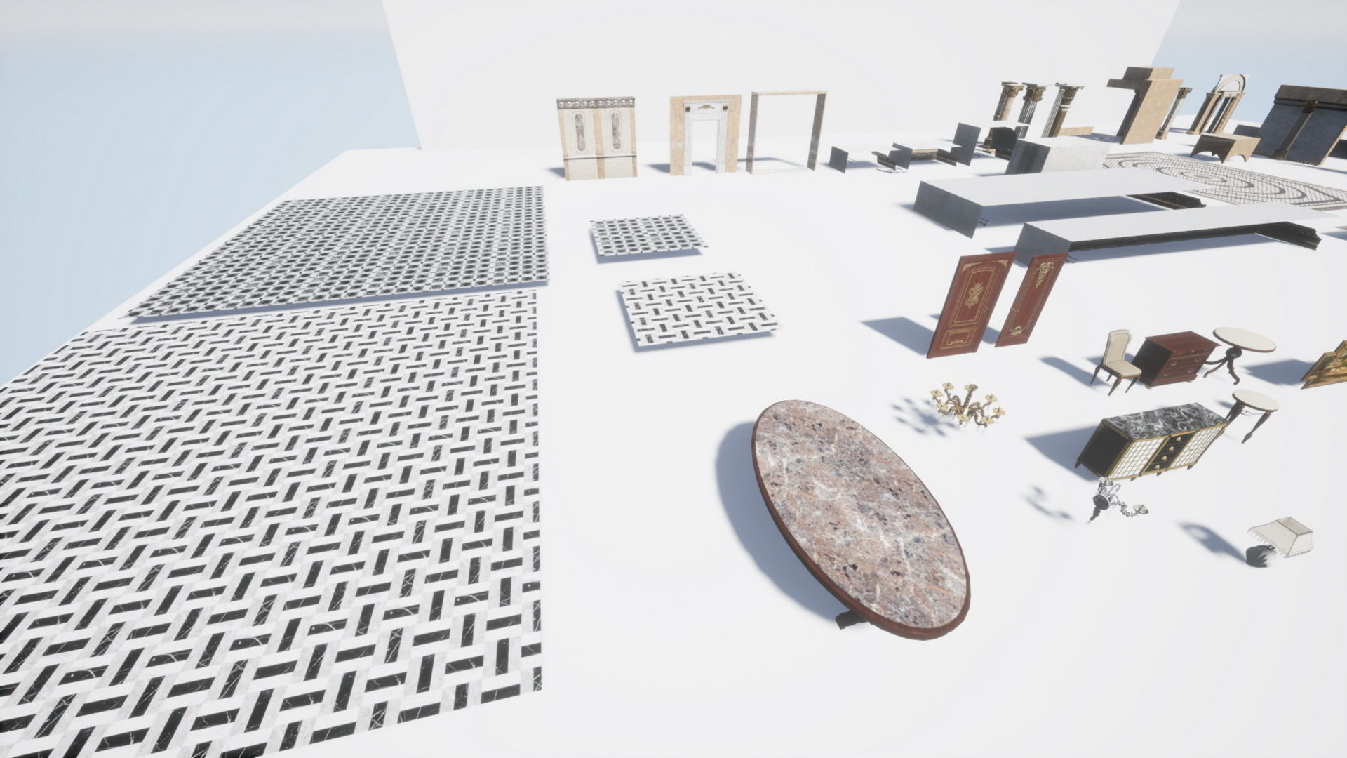 Luxury Classic Hall Unreal 5 project Low-poly 3D model_14