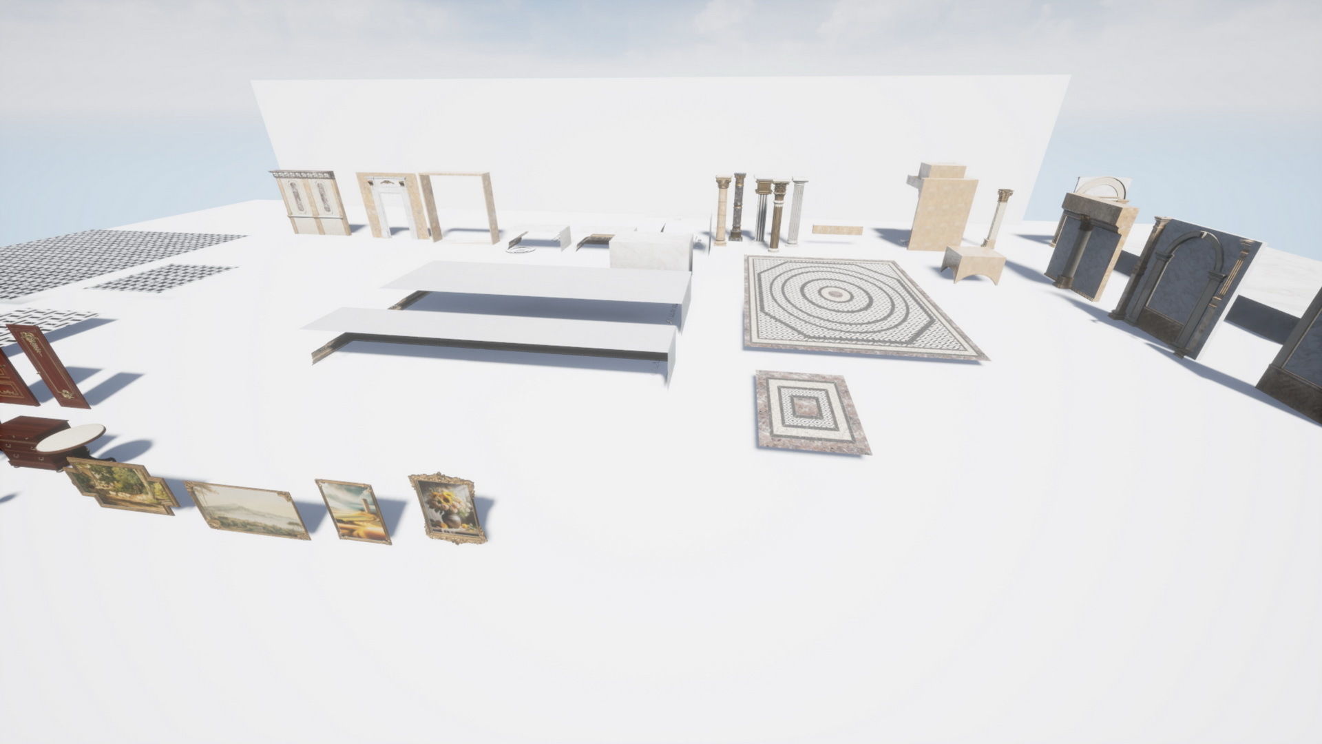 Luxury Classic Hall Unreal 5 project Low-poly 3D model_15