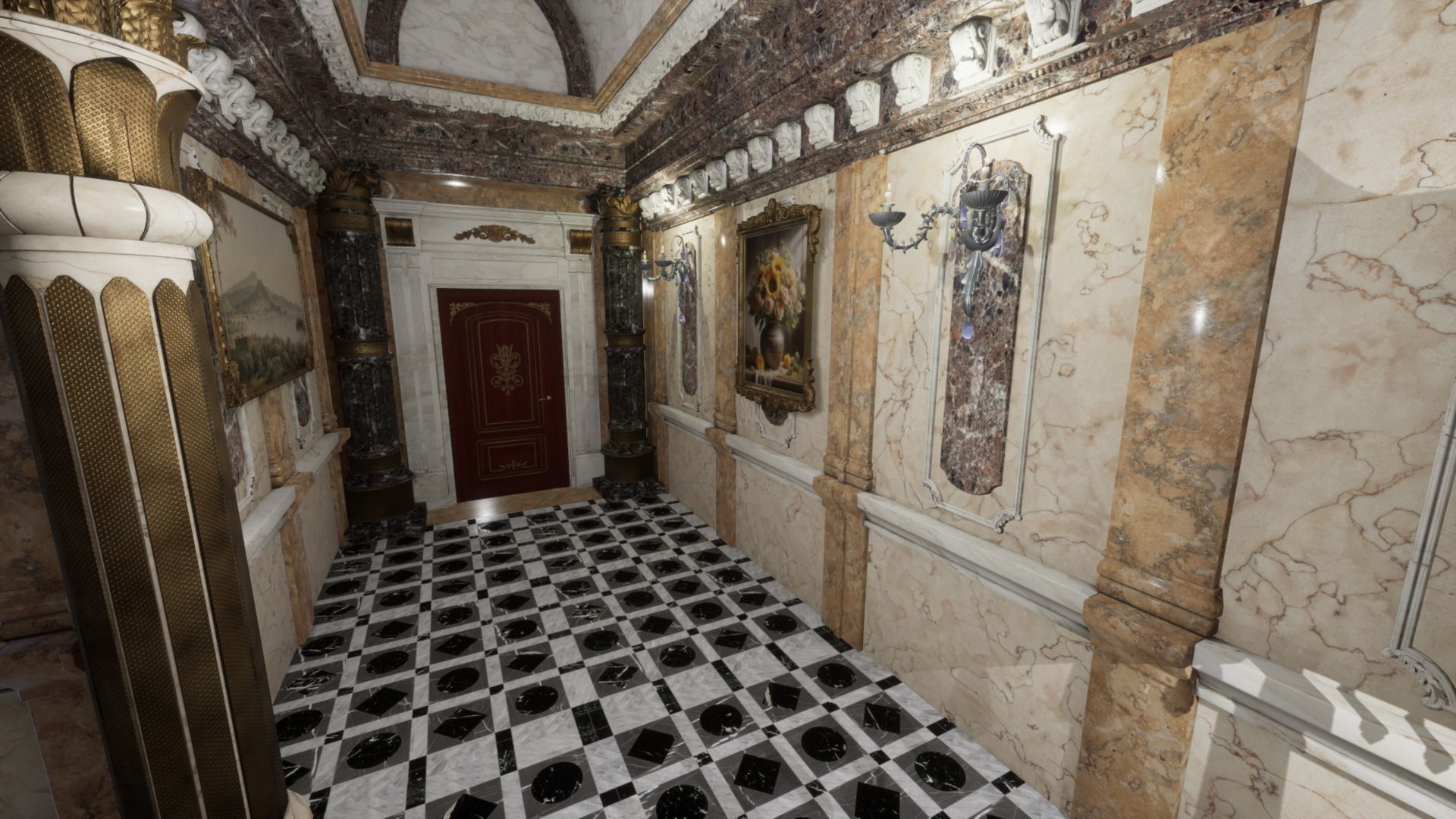 Luxury Classic Hall Unreal 5 project Low-poly 3D model_10