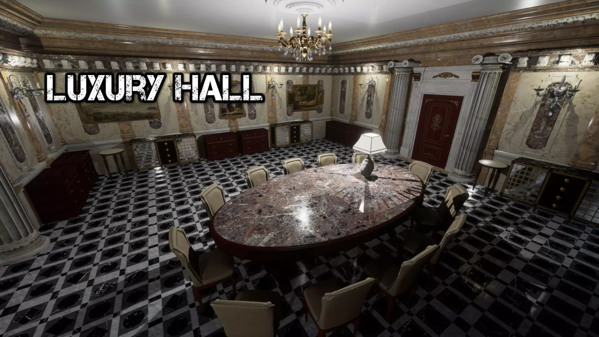 Luxury Classic Hall Unreal 5 project Low-poly 3D model_0