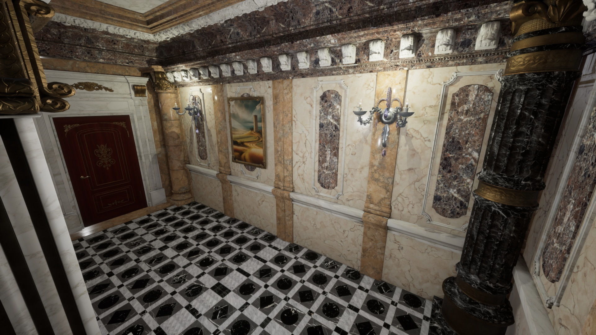 Luxury Classic Hall Unreal 5 project Low-poly 3D model_13