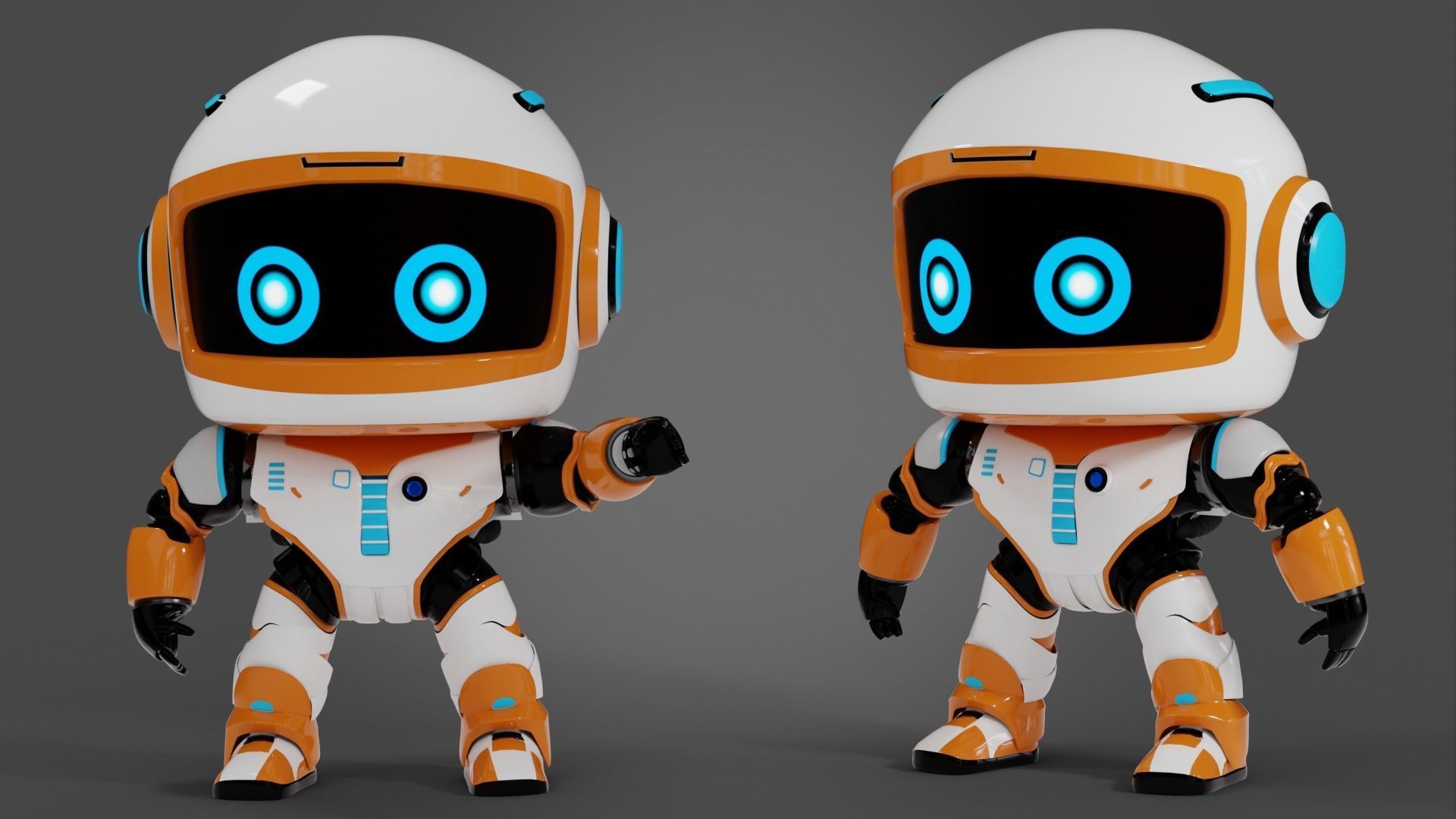 Robot in space Low-poly 3D model_6