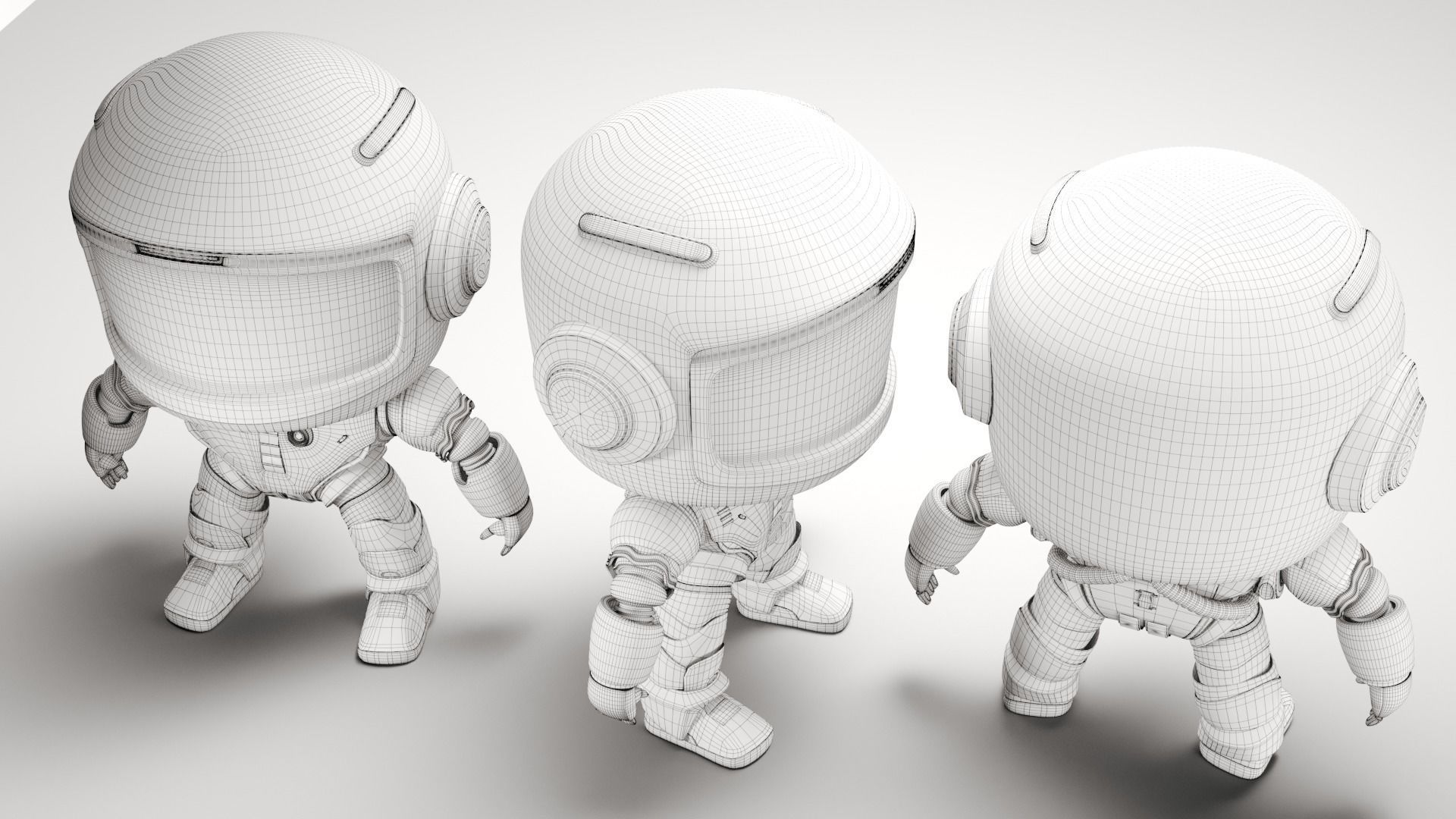 Robot in space Low-poly 3D model_11