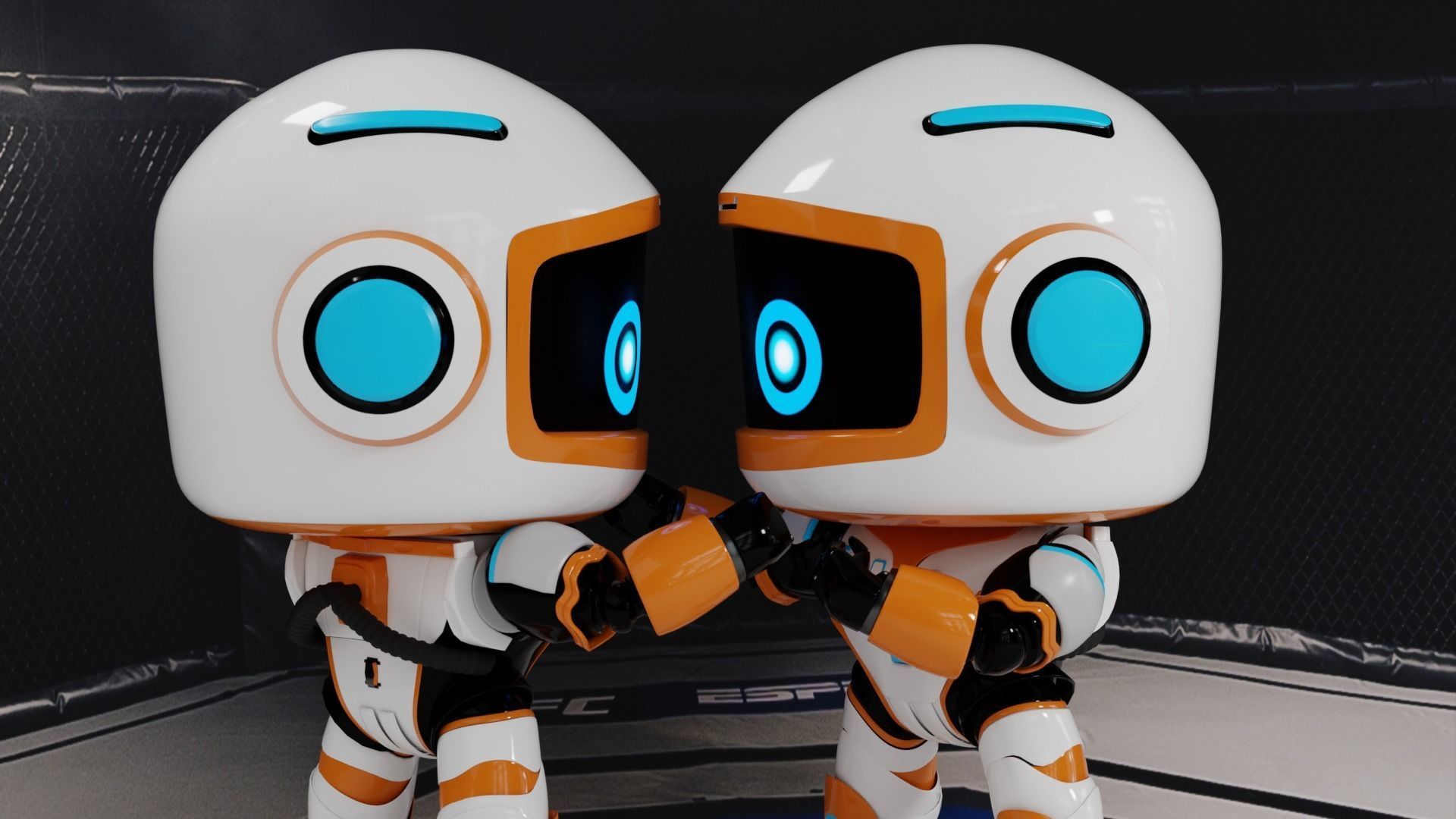 Robot in space Low-poly 3D model_8