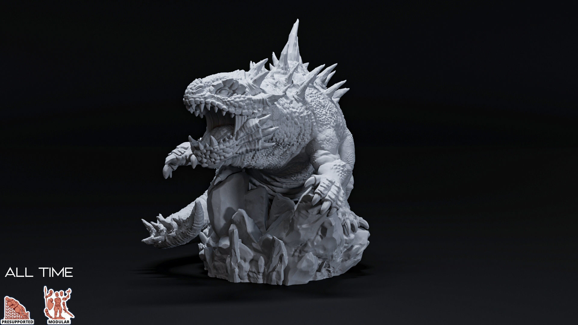 basilisk dinosaur 3D print model_1
