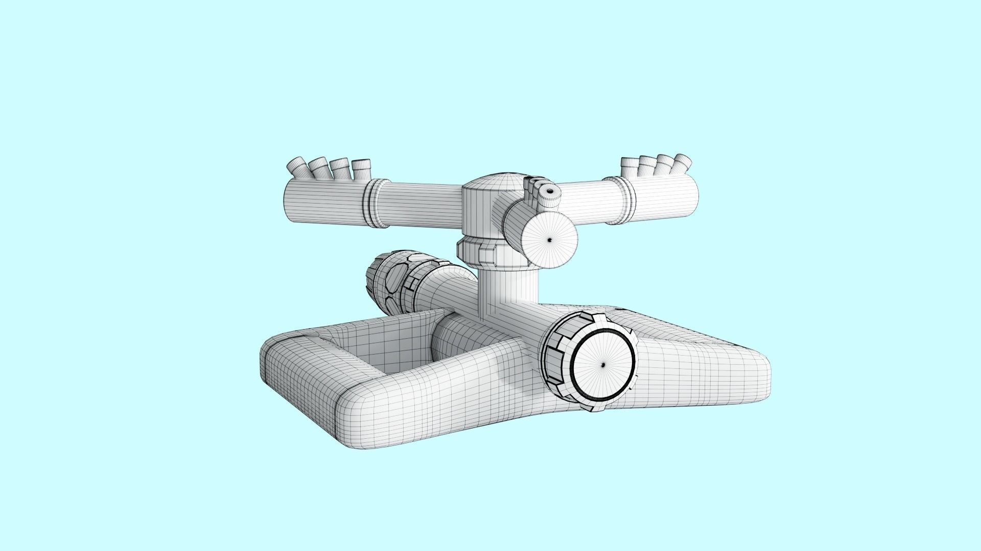 Spinning Garden Water Sprinkler 3D model_11