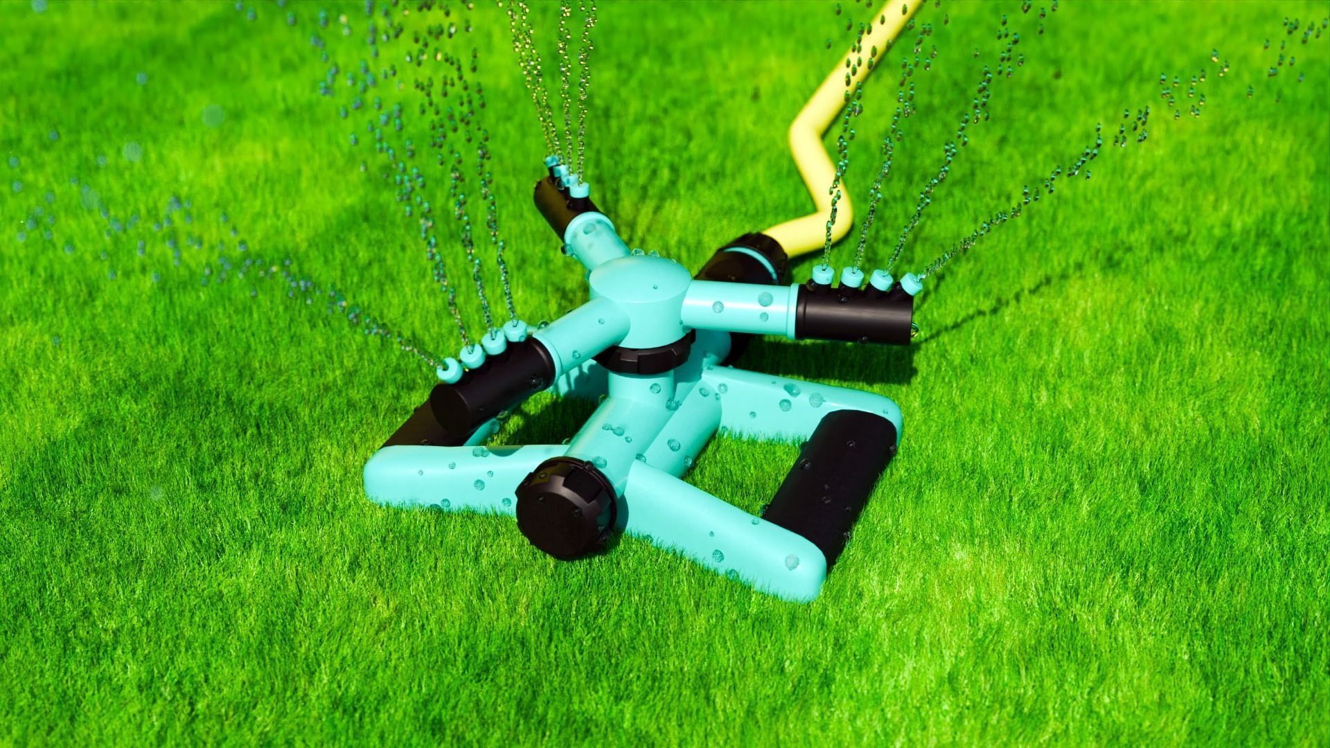 Spinning Garden Water Sprinkler 3D model_2