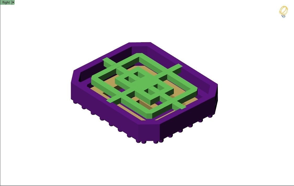 Custom Emerald Shape Stepping Diamond Studs - Earrings 16mm 3D print model_10