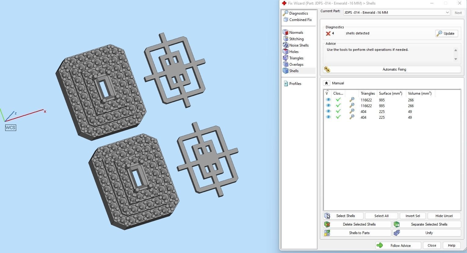 Custom Emerald Shape Stepping Diamond Studs - Earrings 16mm 3D print model_19
