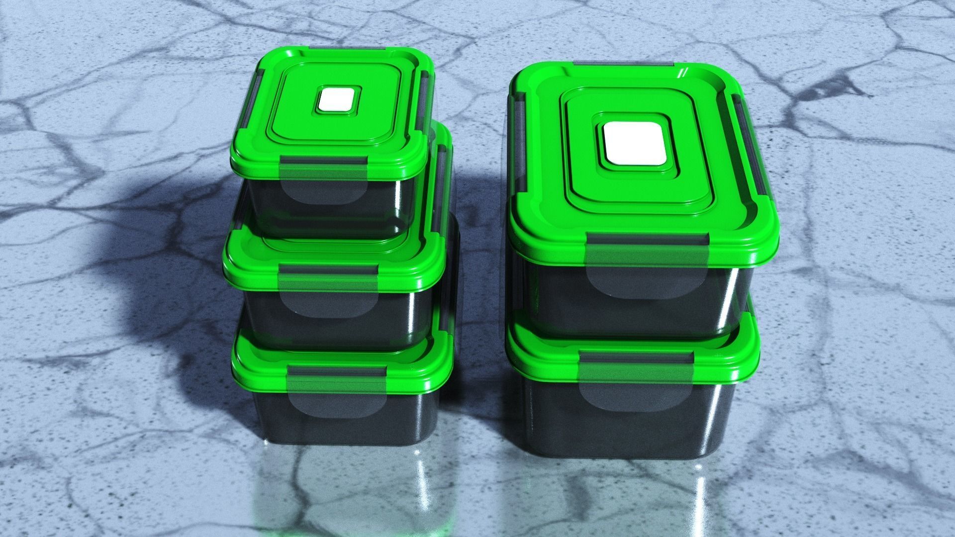 Food Storage Container Low-poly 3D model_2