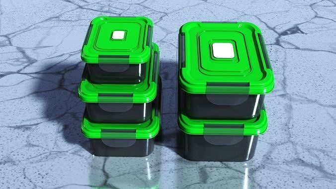 Food Storage Container Low-poly 3D model 3