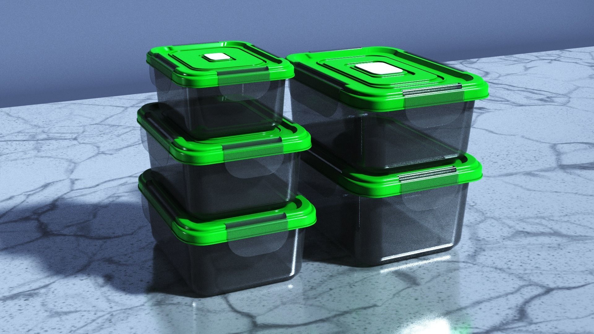 Food Storage Container Low-poly 3D model_1