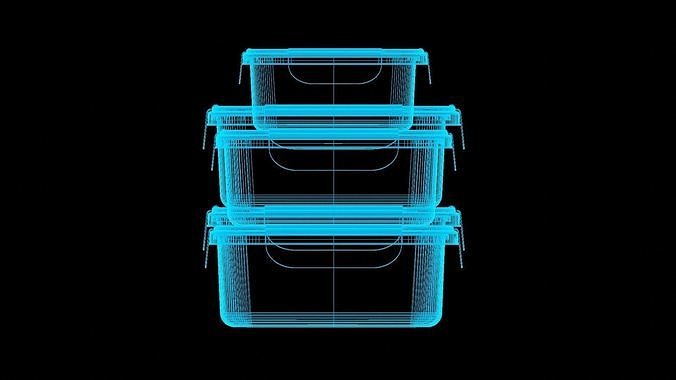 Food Storage Container Low-poly 3D model 6