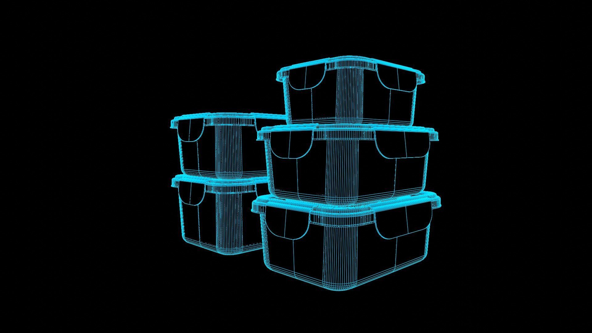 Food Storage Container Low-poly 3D model_8