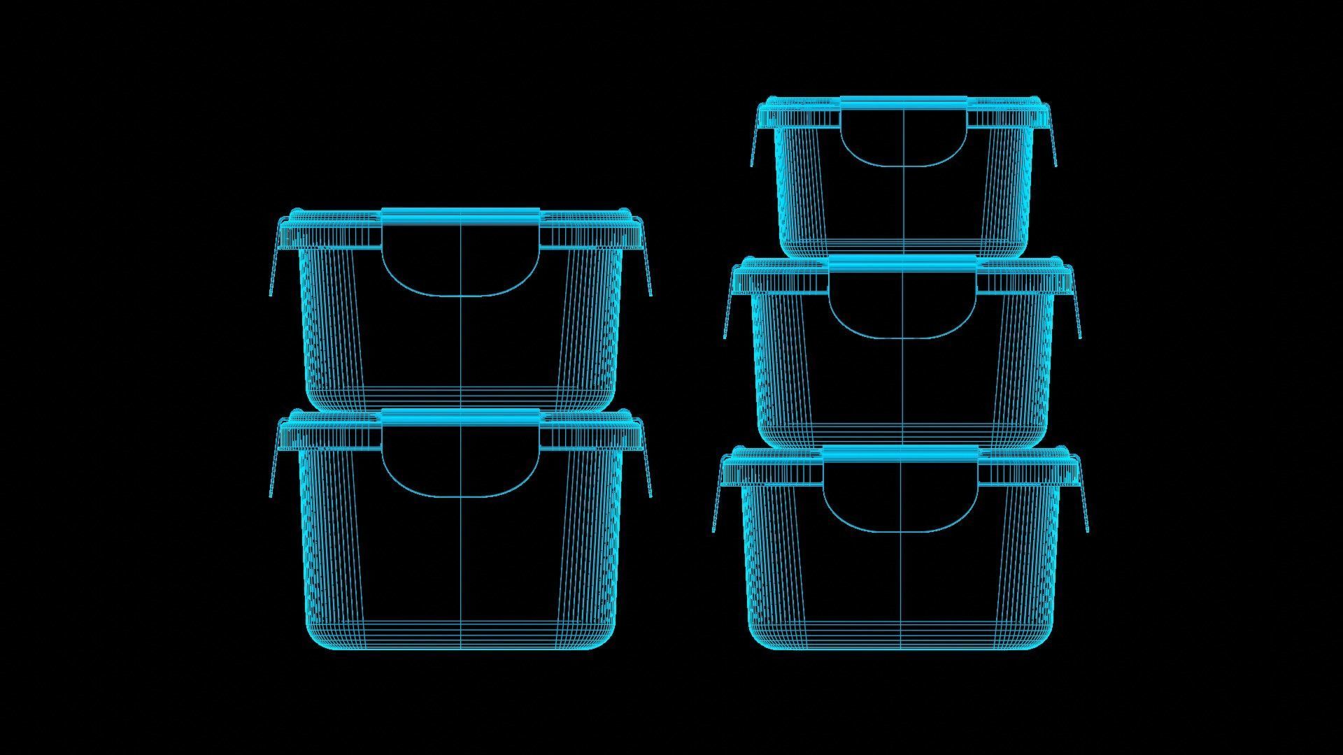 Food Storage Container Low-poly 3D model_4