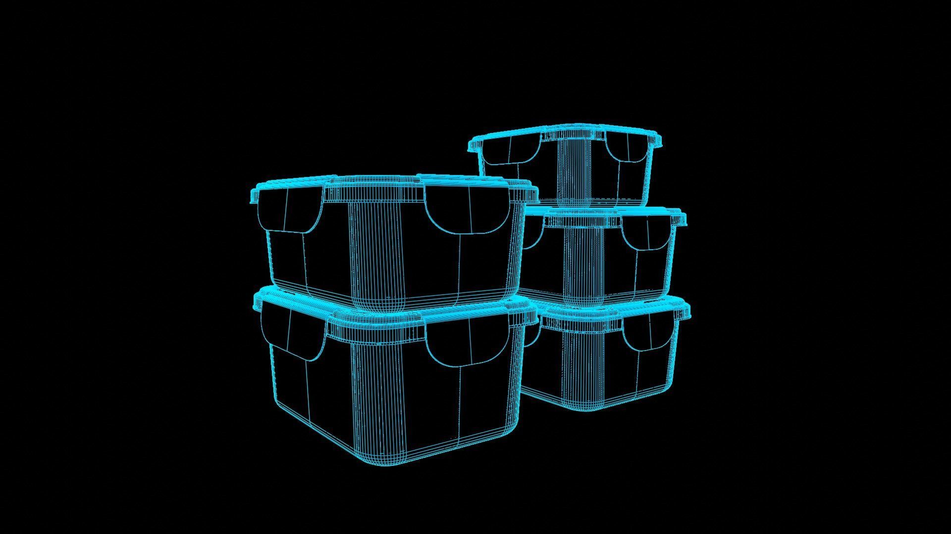 Food Storage Container Low-poly 3D model_7