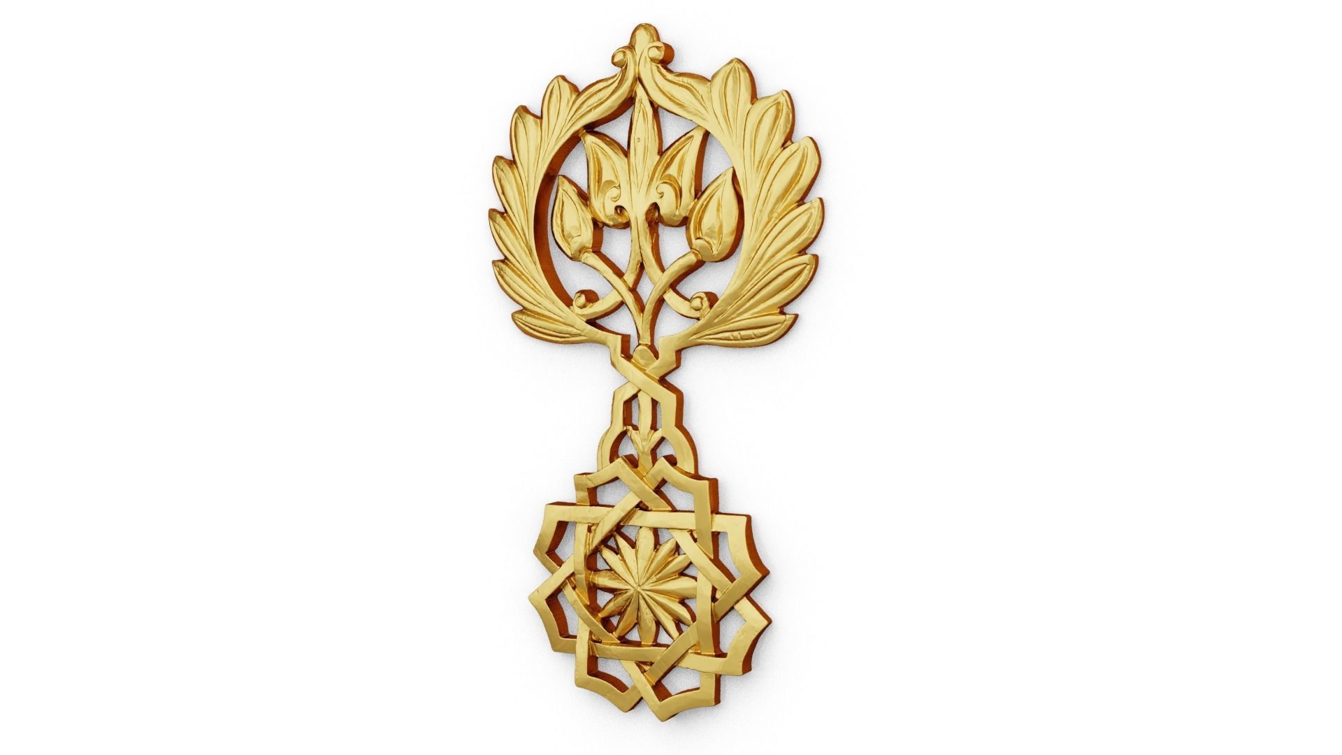 Classic carved decor ornament 473 3D model_2