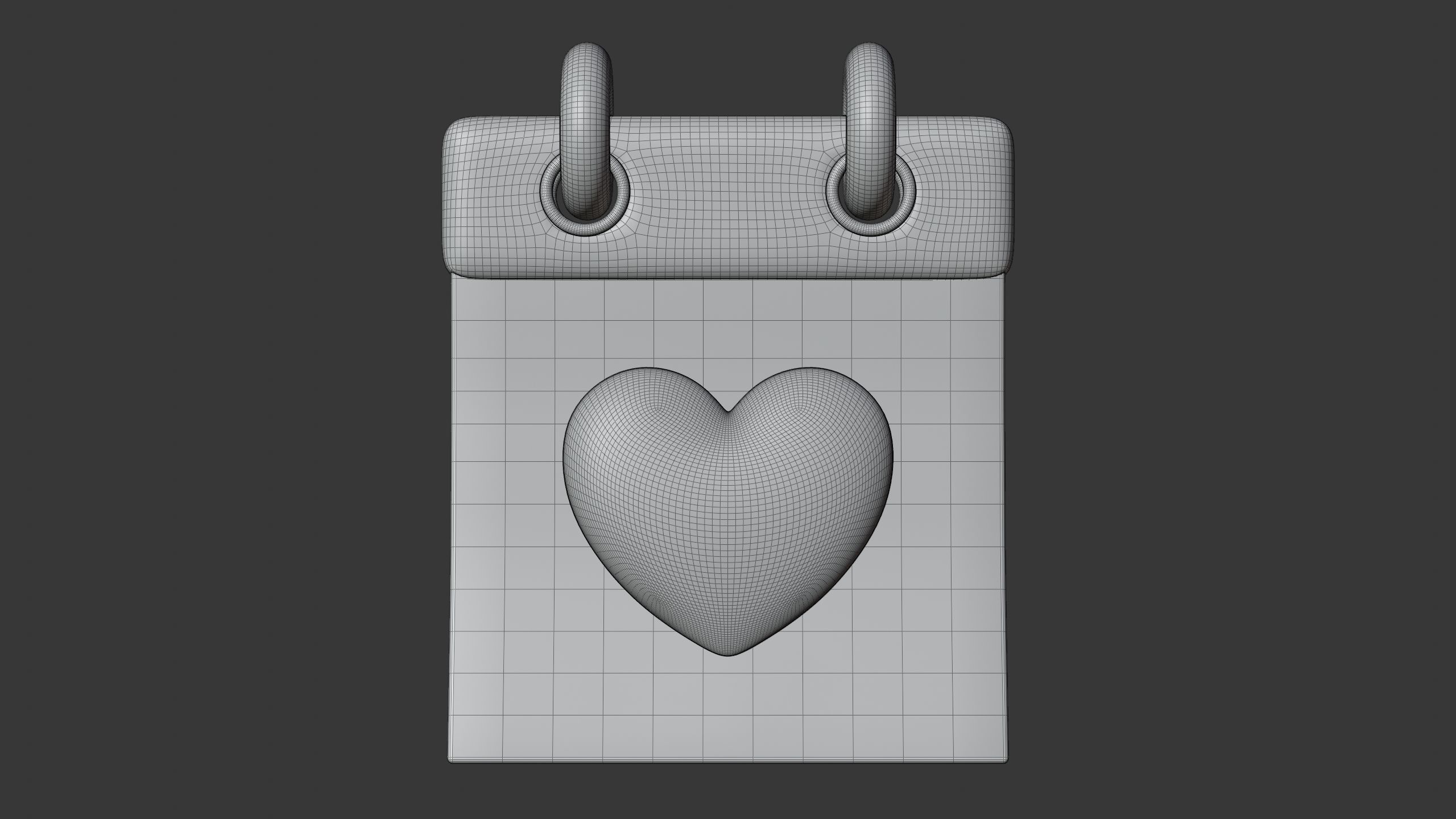 Calendar with Heart 3D Icon 3D model_7