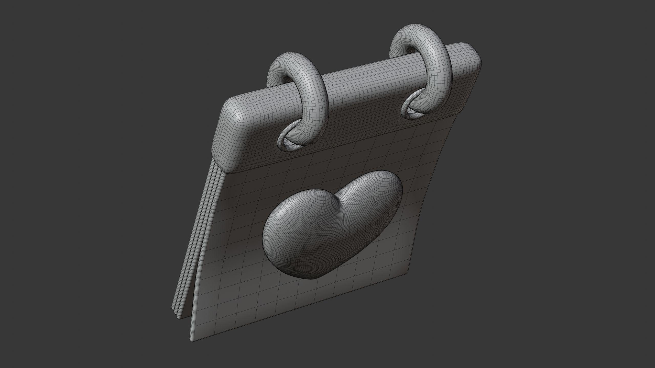 Calendar with Heart 3D Icon 3D model_11