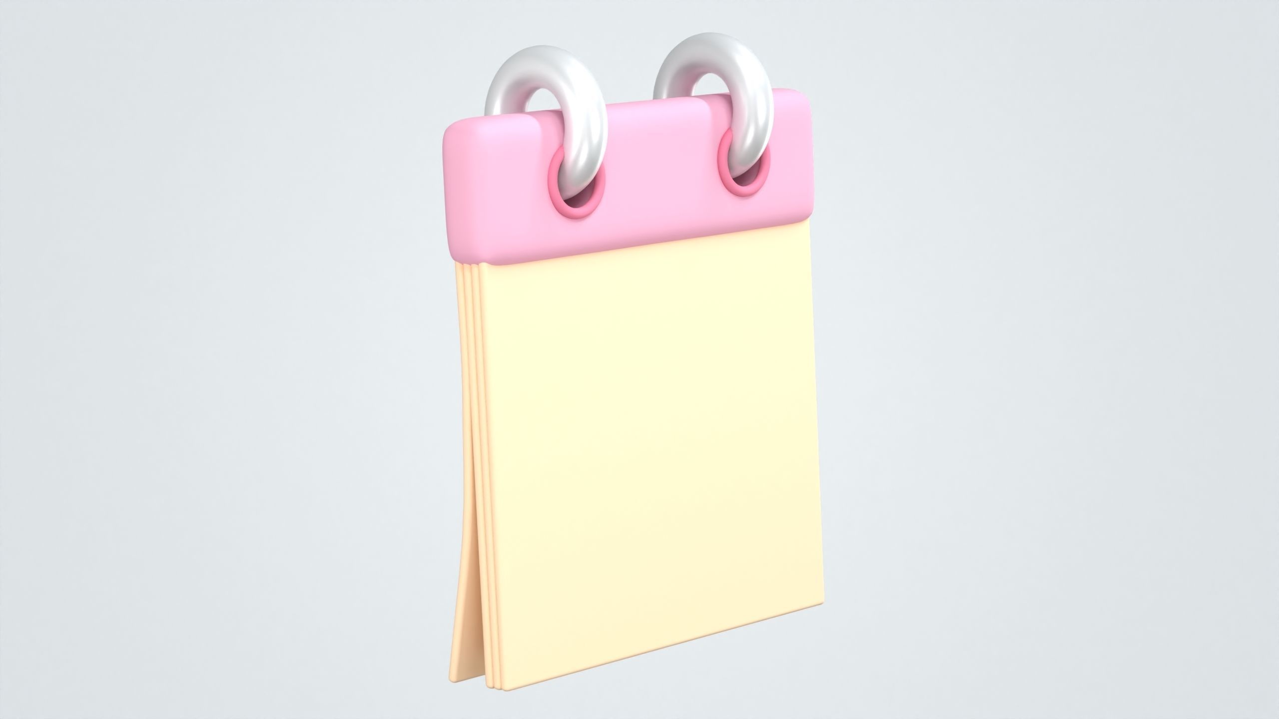 Calendar with Heart 3D Icon 3D model_5